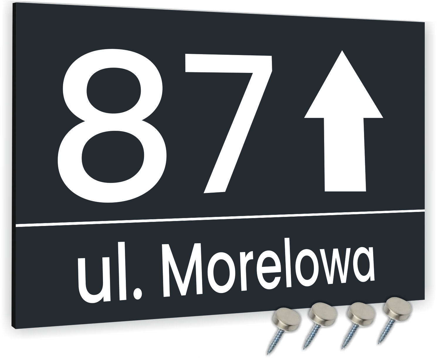 TABLICZKA tablica adresowa 20x15 NUMER DOMU strzałka