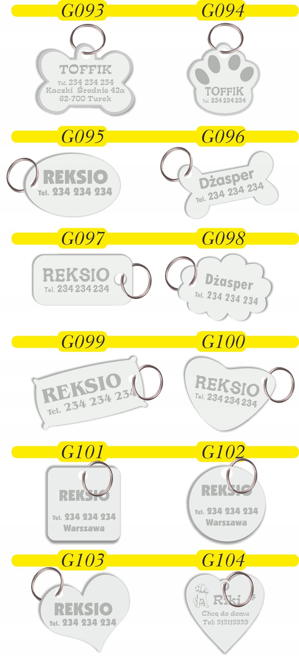 IDENTYFIKATOR ADRESÓWKA dla psa Z GRAWEREM KOŚĆ