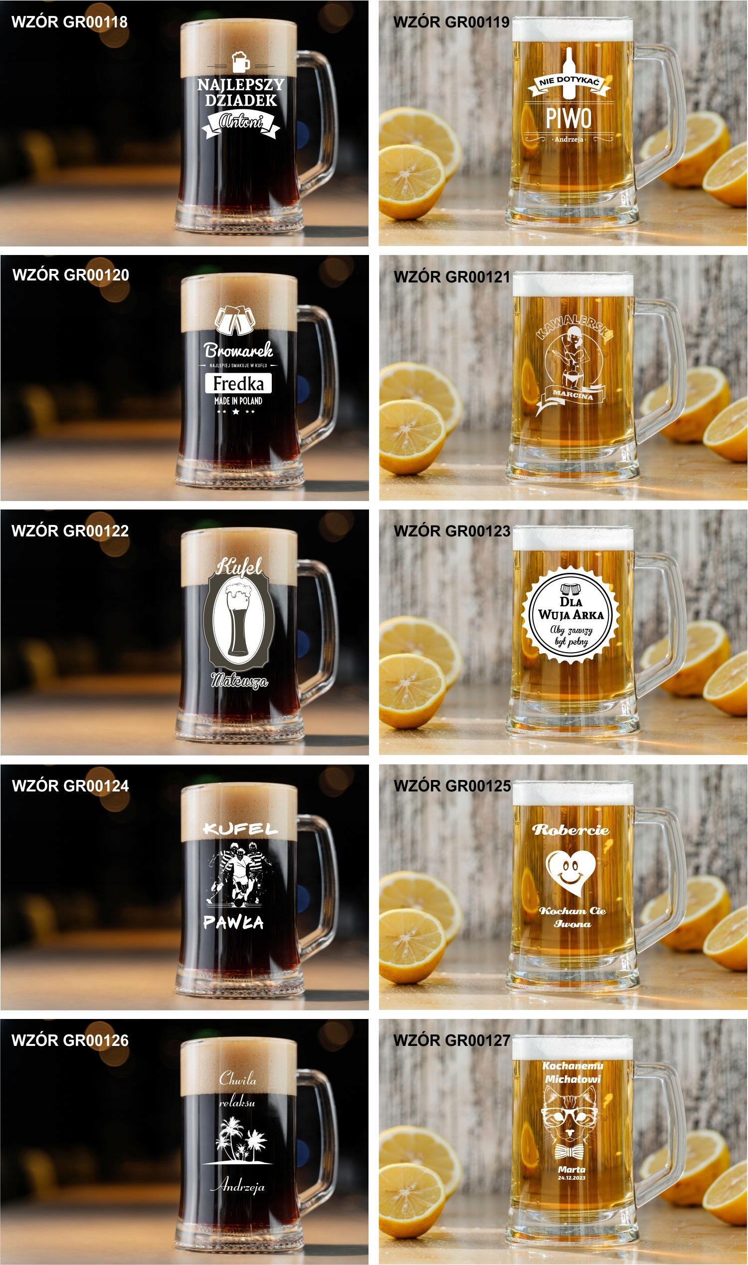 Kufel do Piwa GRAWEROWANY prezent dla DZIADKA HIT!