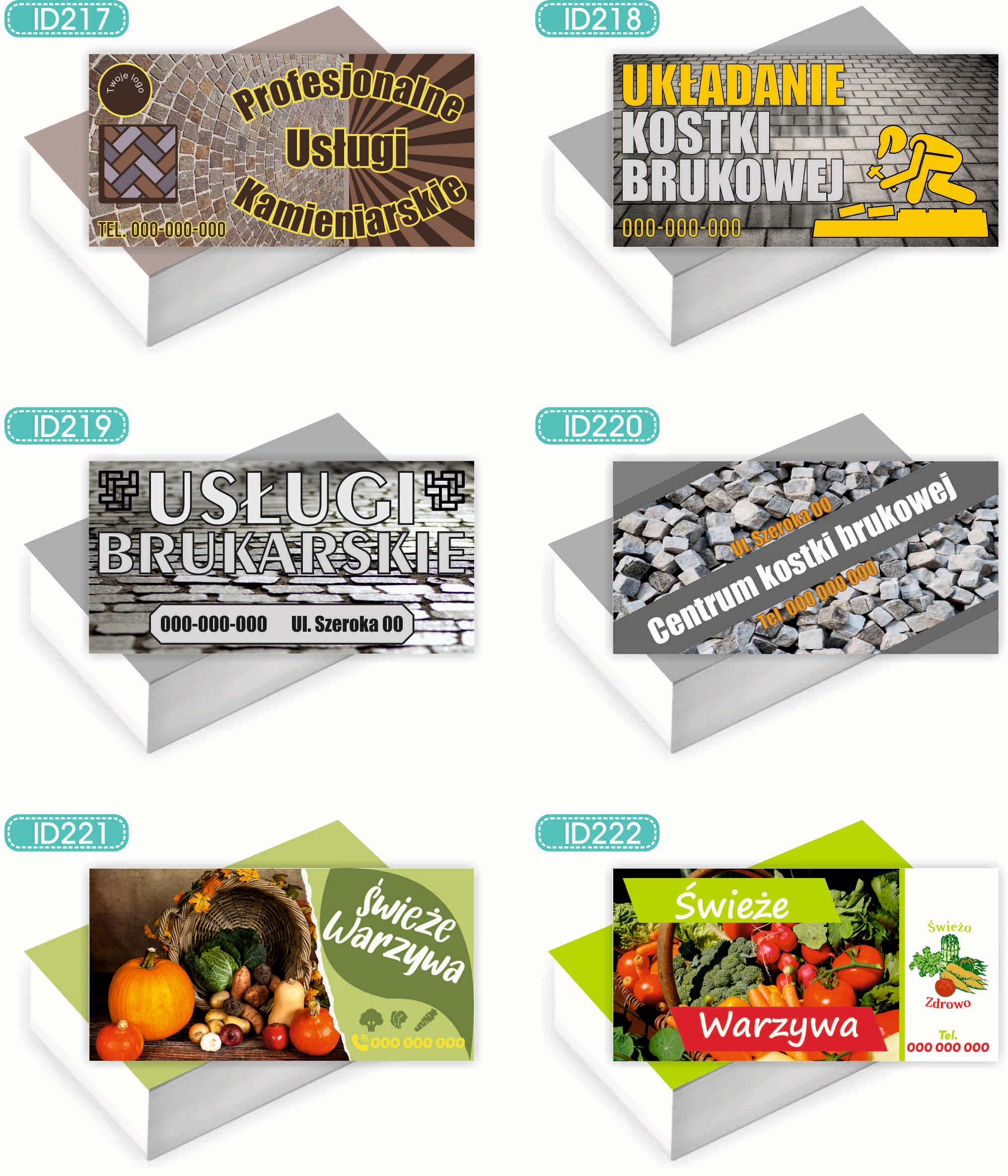 Wizytówki firmowe 100szt DUŻO WZORÓW do wyboru ZIEMNIAKI OD ROLNIKA