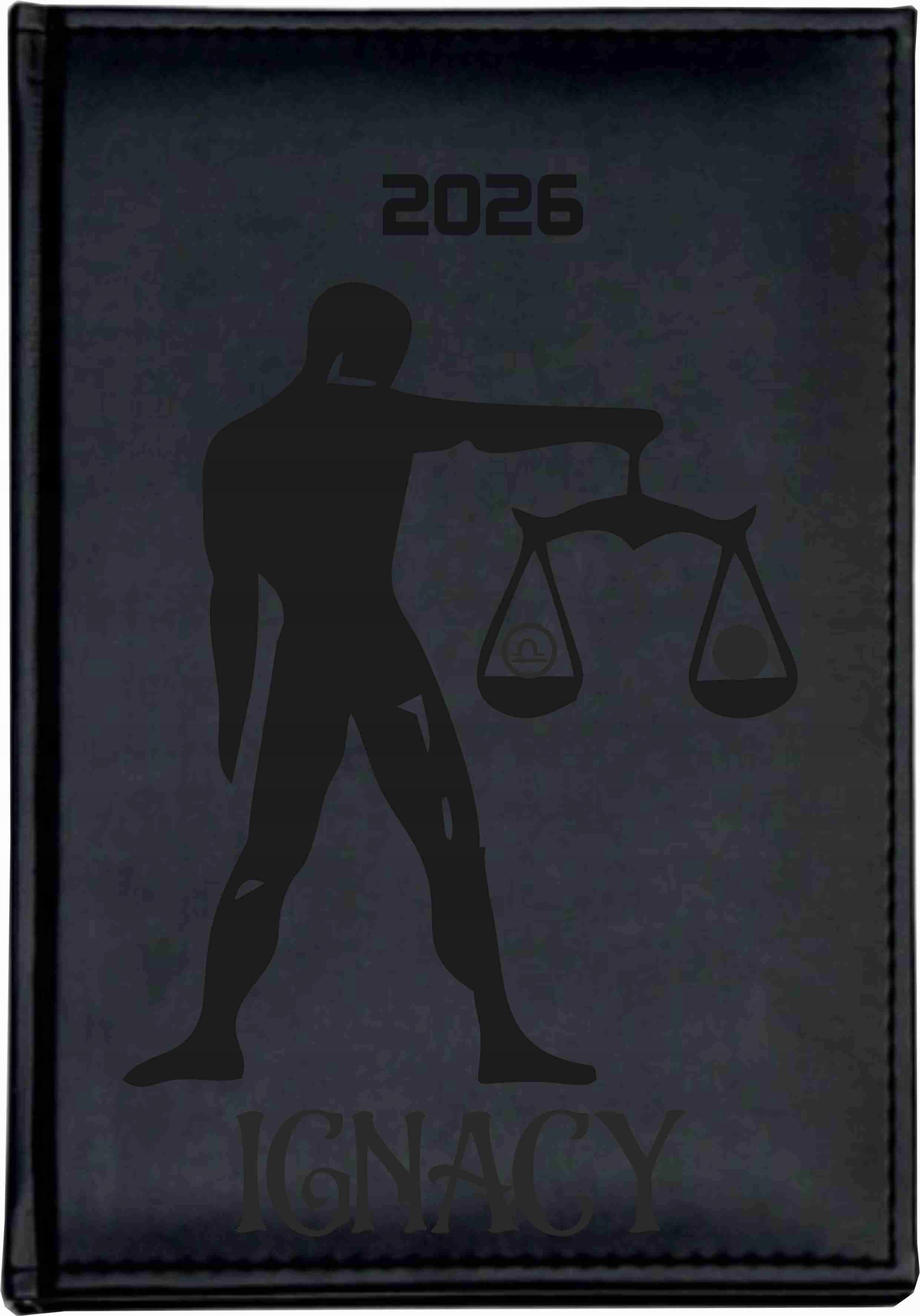 grawerowany planer A4 2026 książkowy dzienny ZNAK ZODIAKU twoje IMIĘ