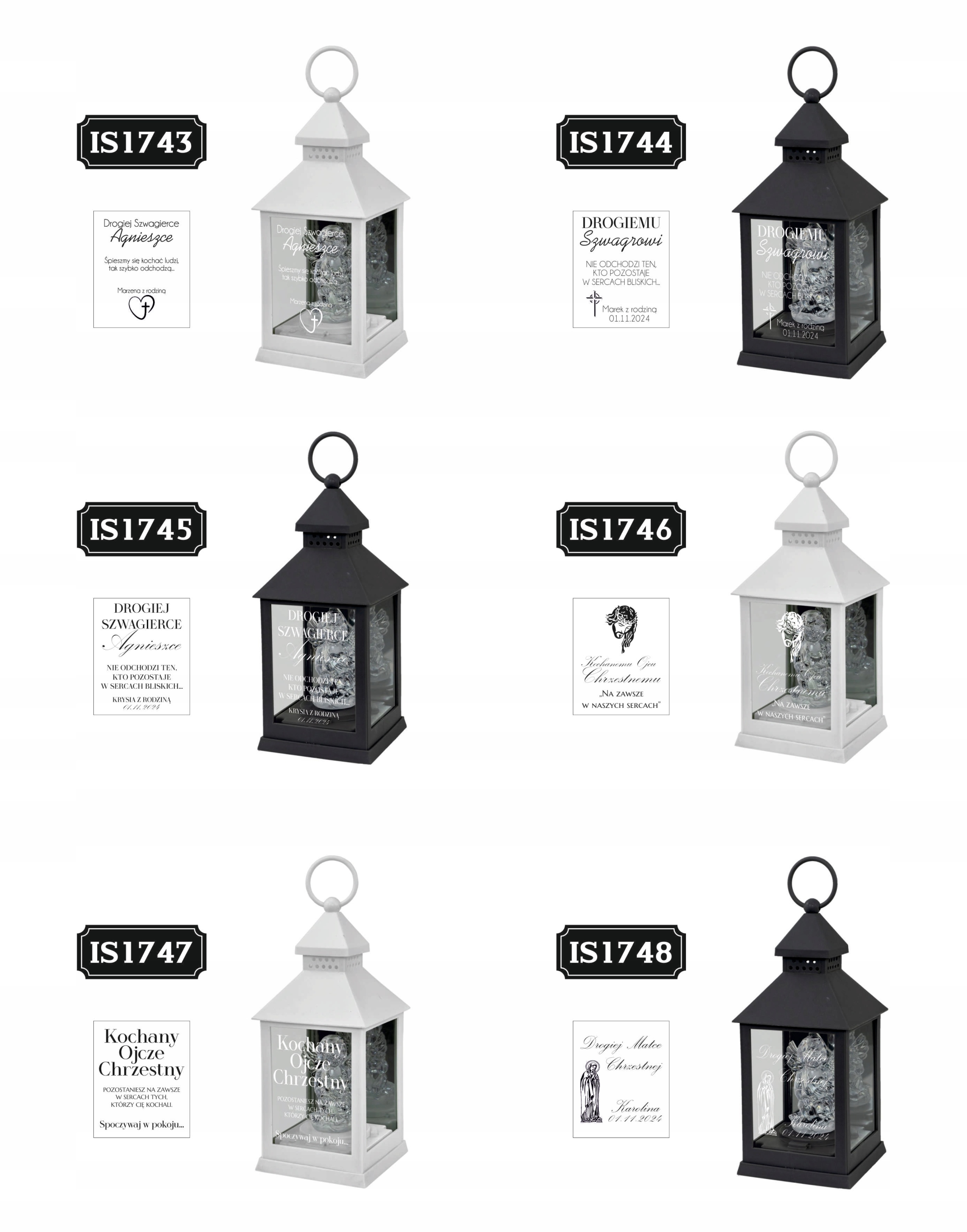 ZNICZ LAMPION biały aniołek DLA BRATA imię LED mała kapliczka DEDYKACJA