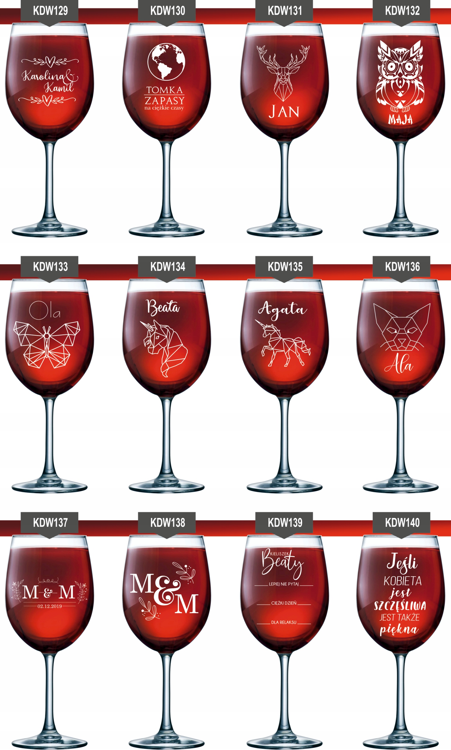 Szklanka kieliszek do wina z grawerem na PREZENT