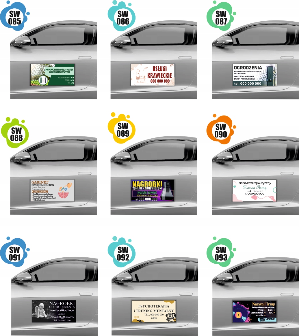 MAGNES NA SAMOCHÓD AUTO MAGNETYCZNA REKLAMA 60X30 usługi brukarskie