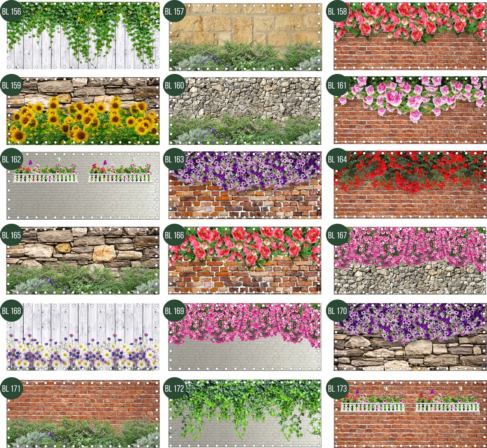 Osłona na balkon dekoracja balkonu SURFINIE kwiaty 10x10 cm