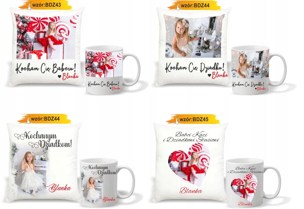 FOTO PODUSZKA KUBEK z życzeniami Dla BABCI DZIEŃ