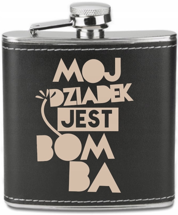 GRAWEROWANA Piersiówka 180 ml personalizowany prezent na dzień dziadka