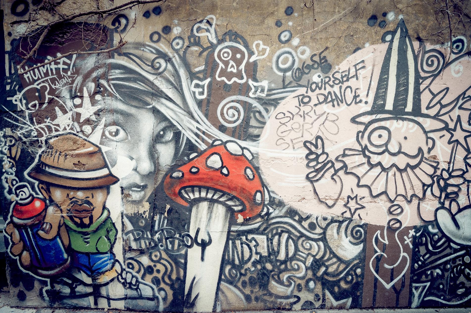 FOTOTAPETA dziecięca MURAL ULICZNE GRAFFITI 3D