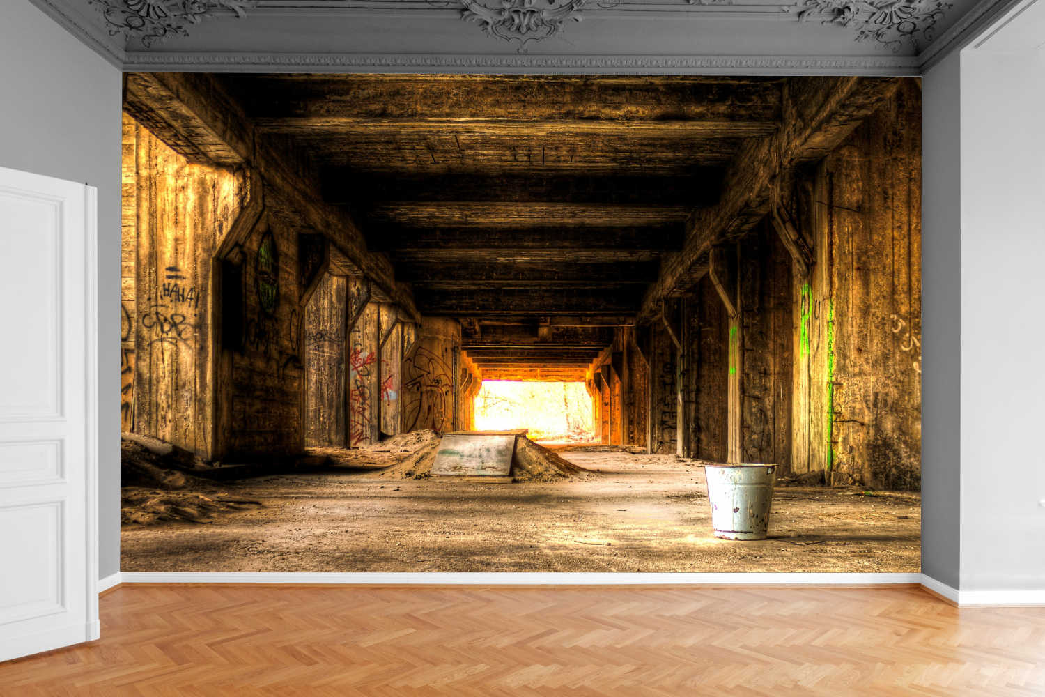 Fototapeta ZABYTKOWY TUNEL JASKINIA VINTAGE SEPIA