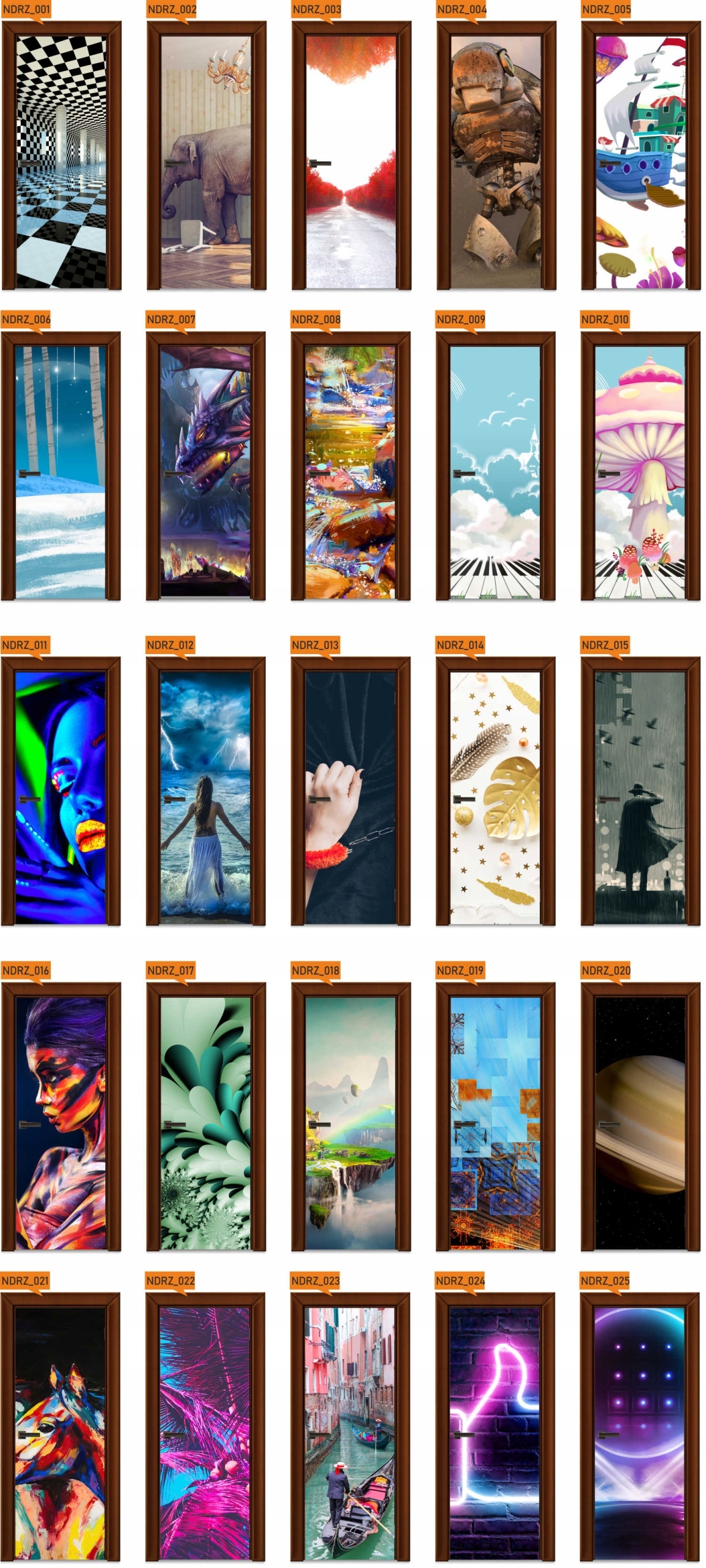 Naklejka samoprzylepna Okleina na Drzwi Szafę 3D