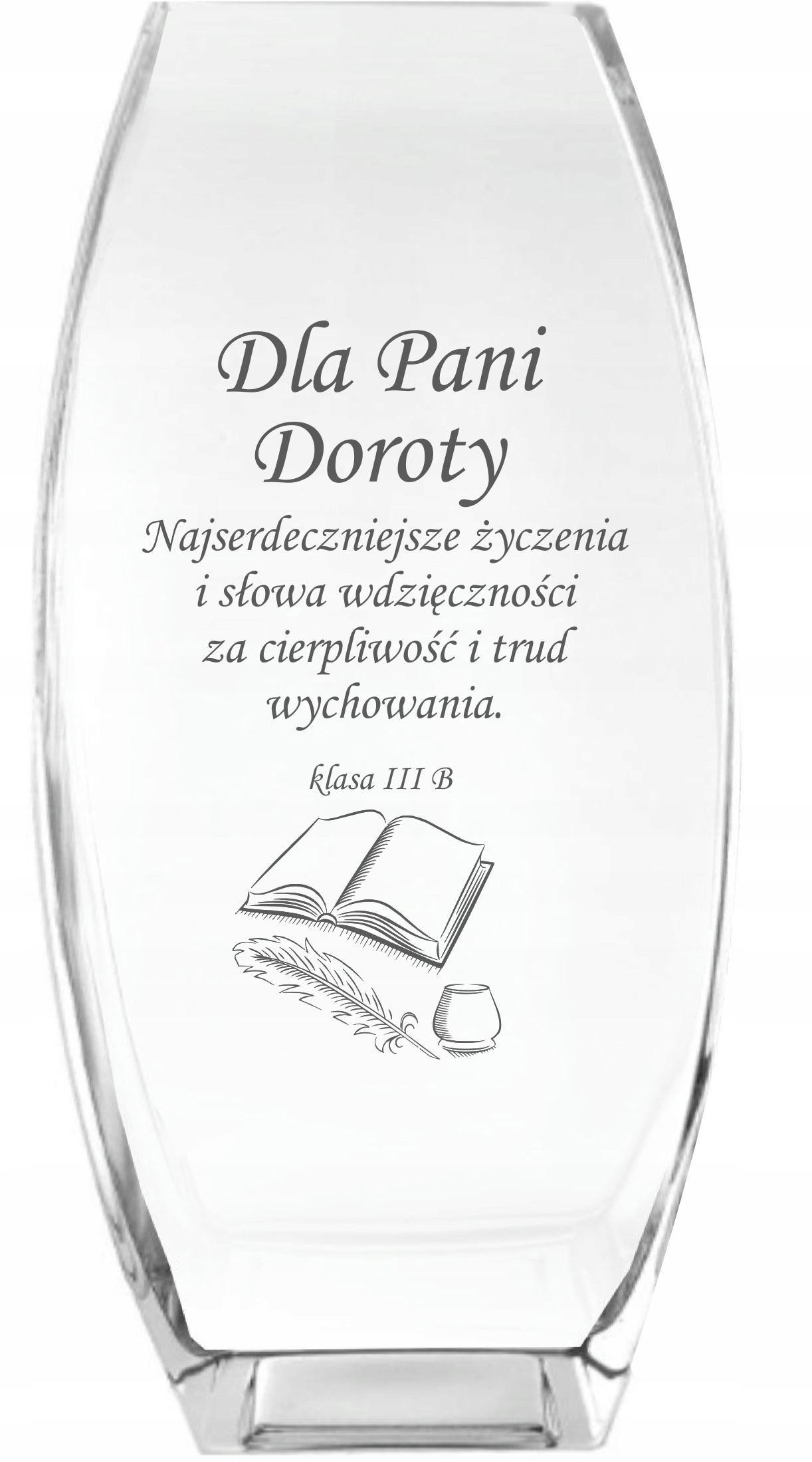 Wazon z grawer PREZENT dla Nauczyciela podziękowan