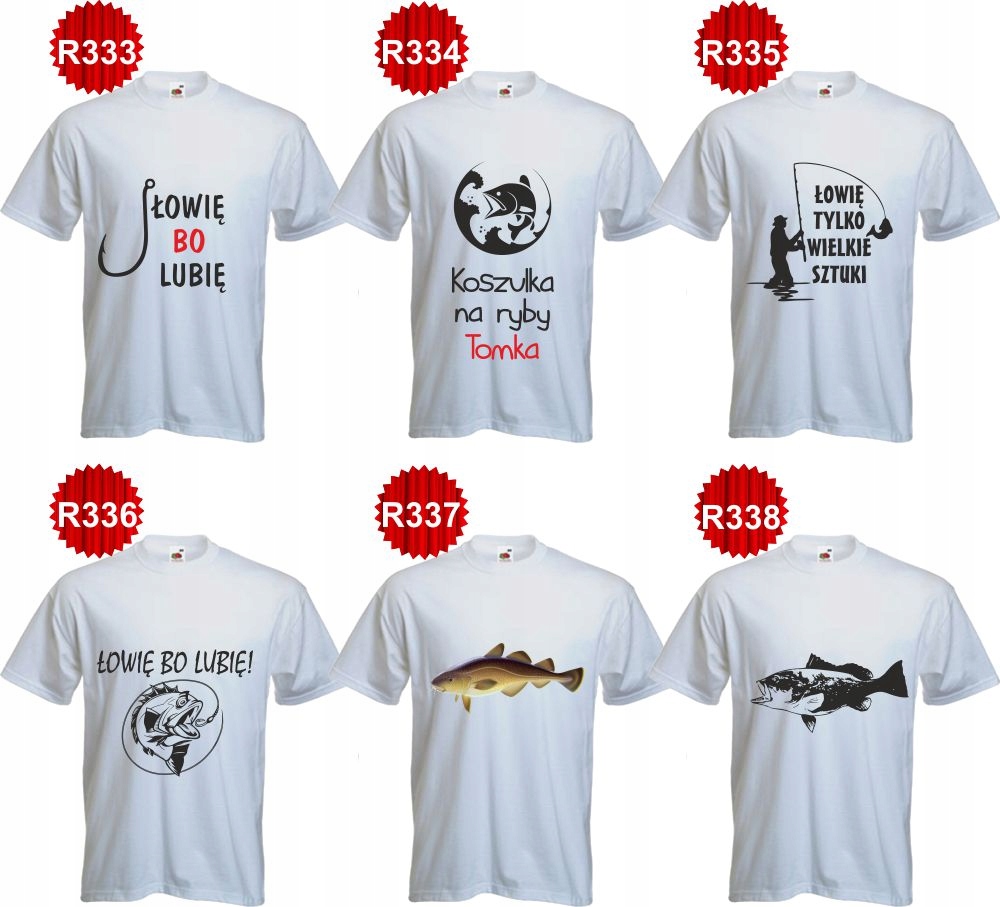 KOSZULKA T-SHIRT rybaka na ryby z imieniem wędkarz