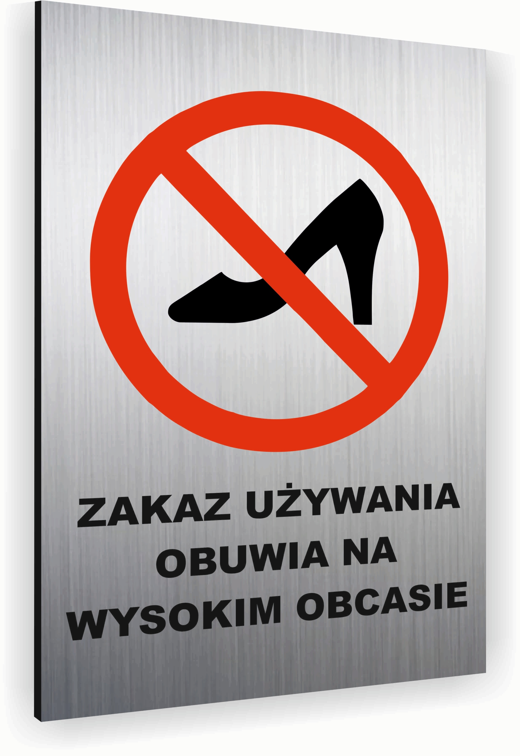 Tabliczka znak informacyjny 40x30 Srebrna ZAKAZ Nierdzewna TWÓJ NAPIS