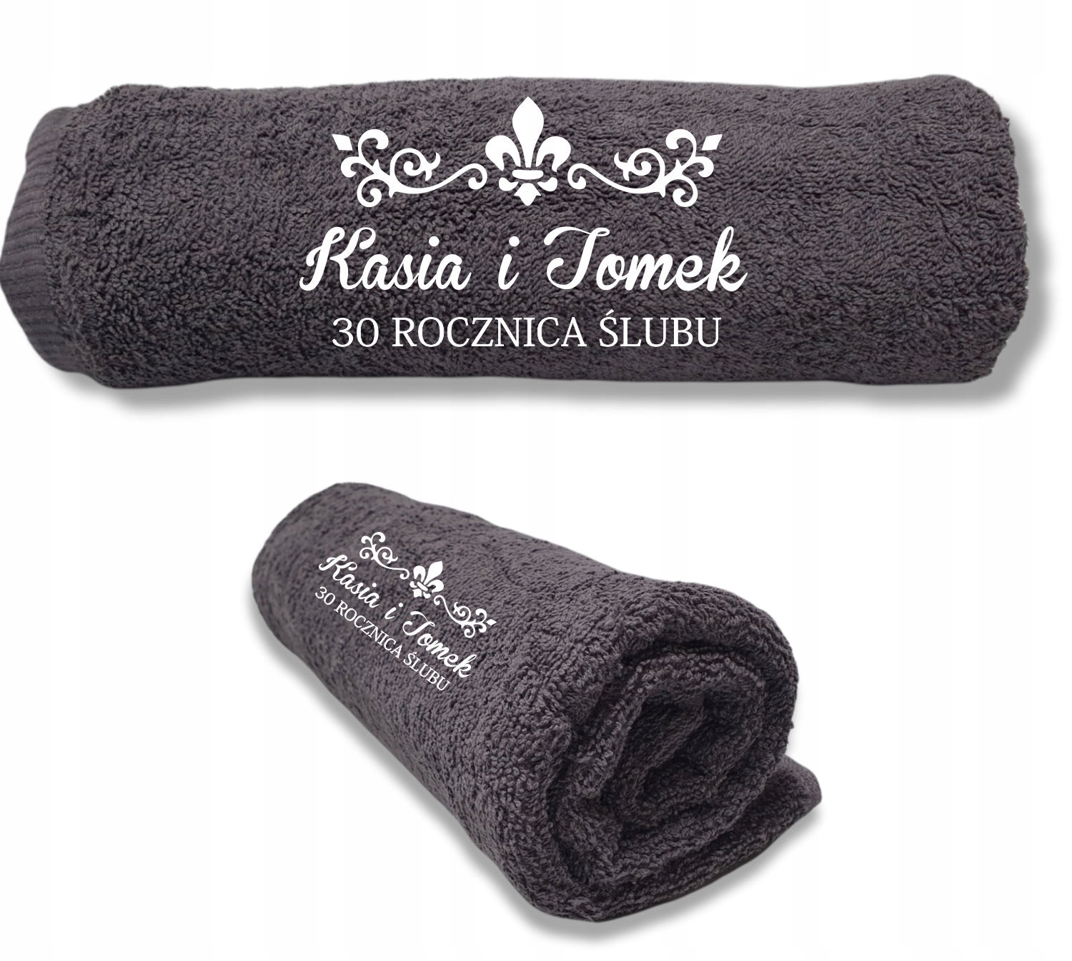 RĘCZNIK Z HAFTEM NAPISEM PREZENT NA ROCZNICĘ ŚLUBU