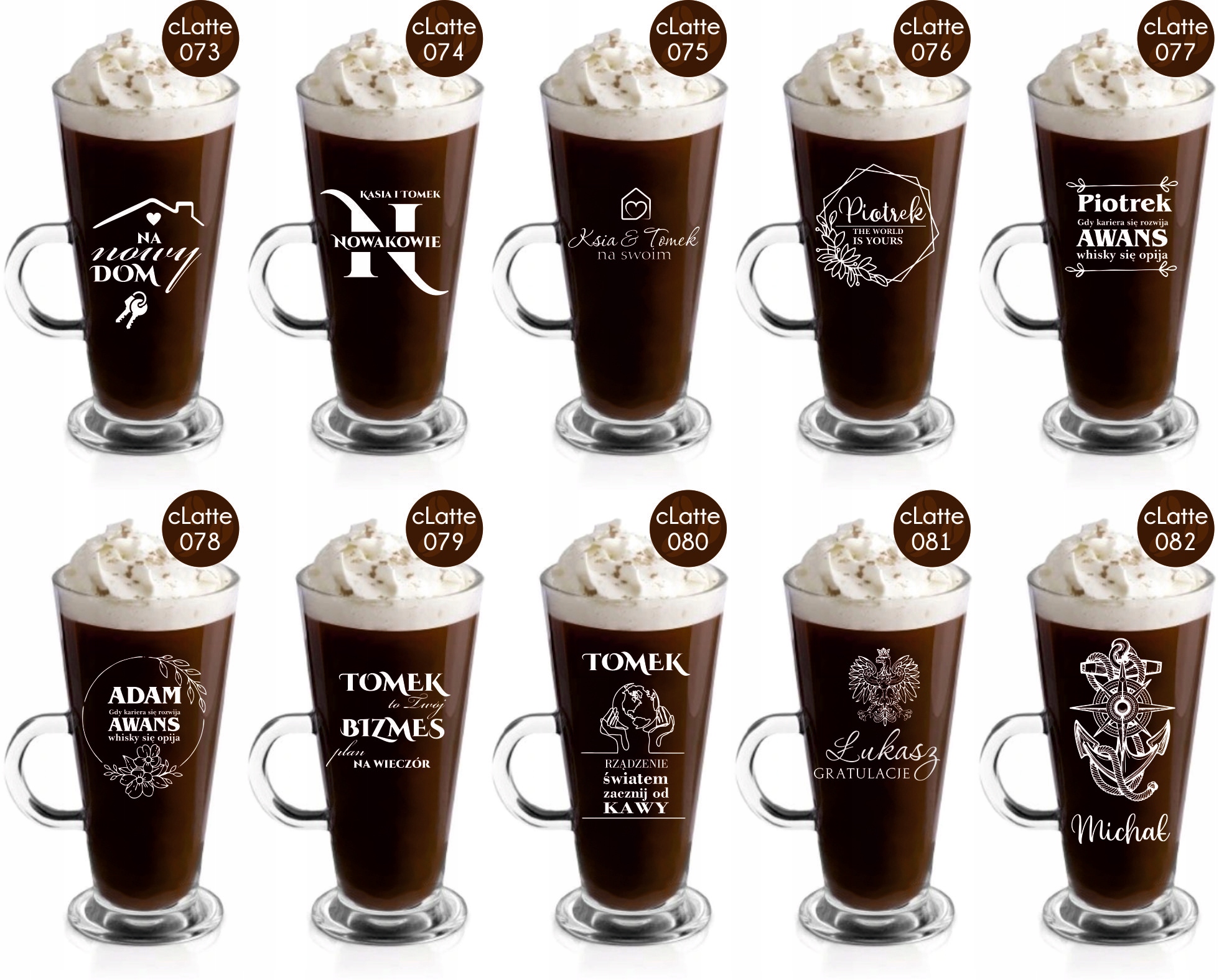 Szklanka latte z grawerem PREZENT dla faceta męża