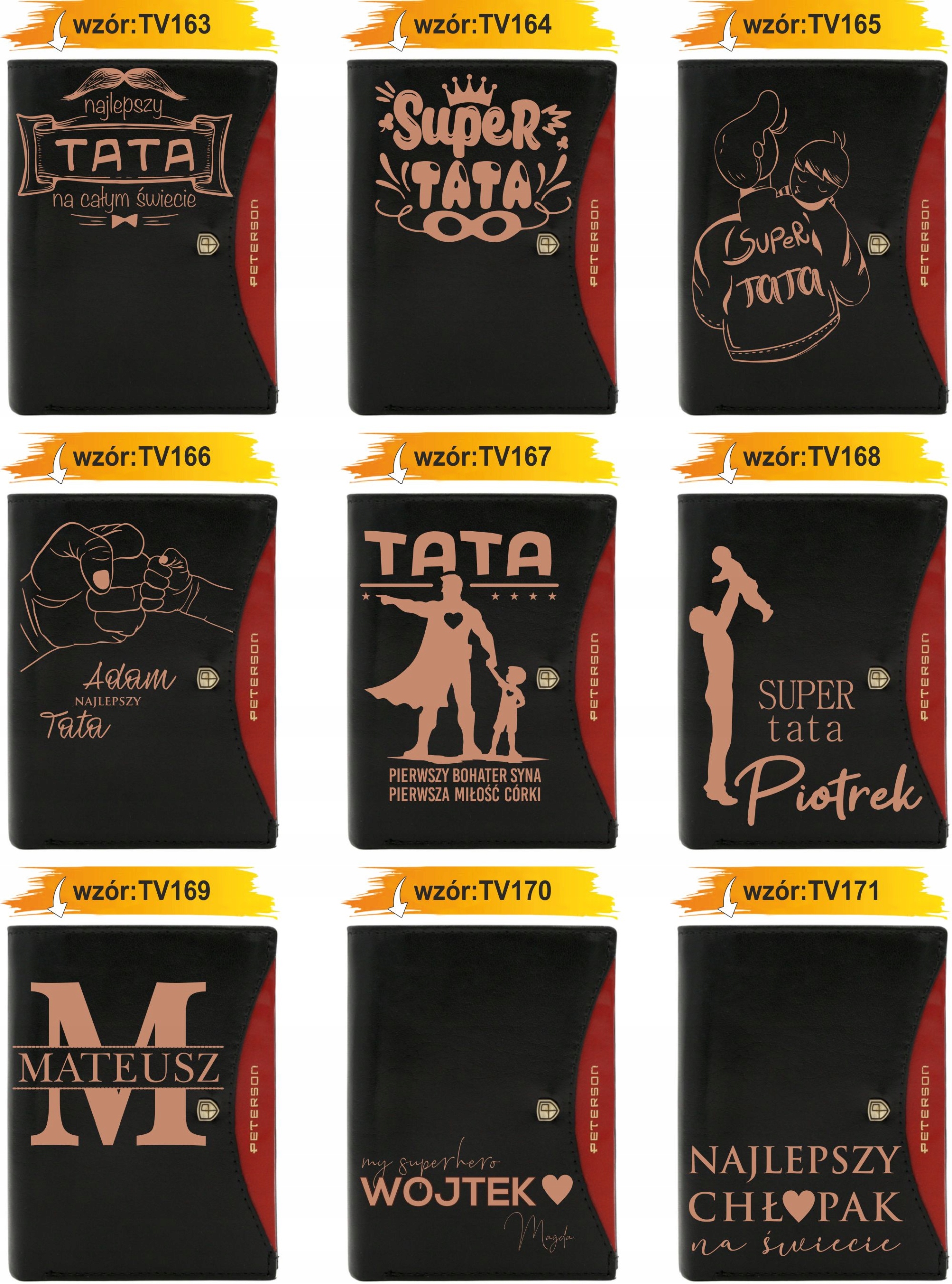 Portfel męski skórzany GRAWEROWANY prezent dla brata twój napis tekst