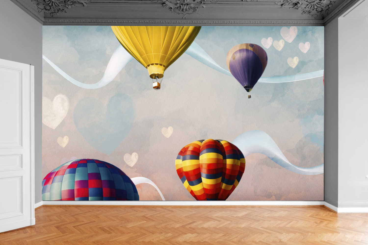 Fototapeta KOLOROWE BALONY NA TLE NIEBA 3D 390x280