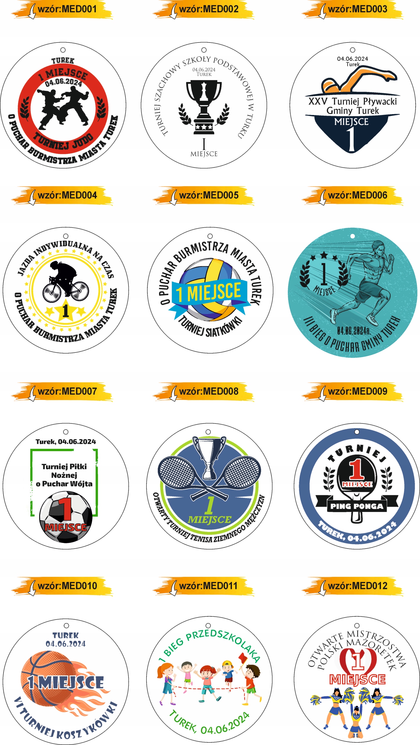 MEDAL Z PLEXI 8 cm z TWOIM WZOREM nadrukiem UV personalizowany