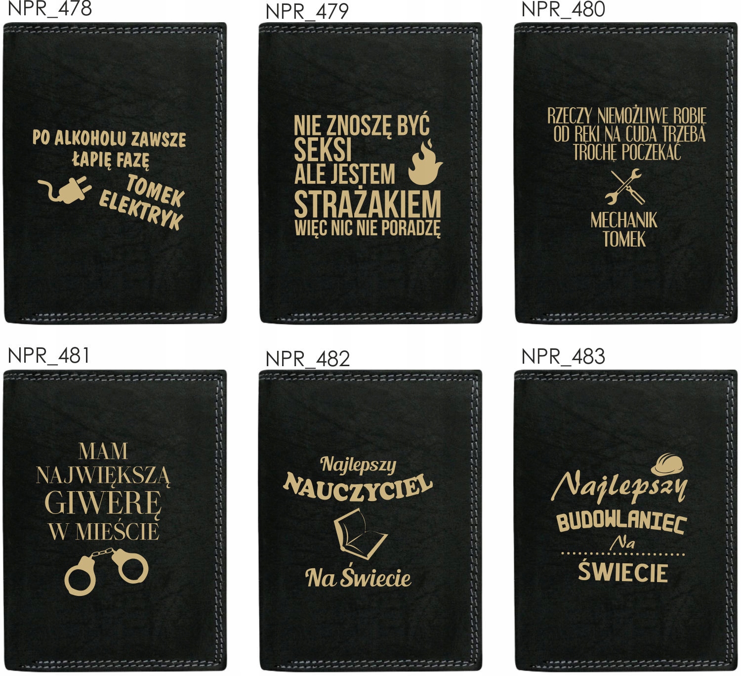 Eleganki męski portfel 100% SKÓRA dla strażaka