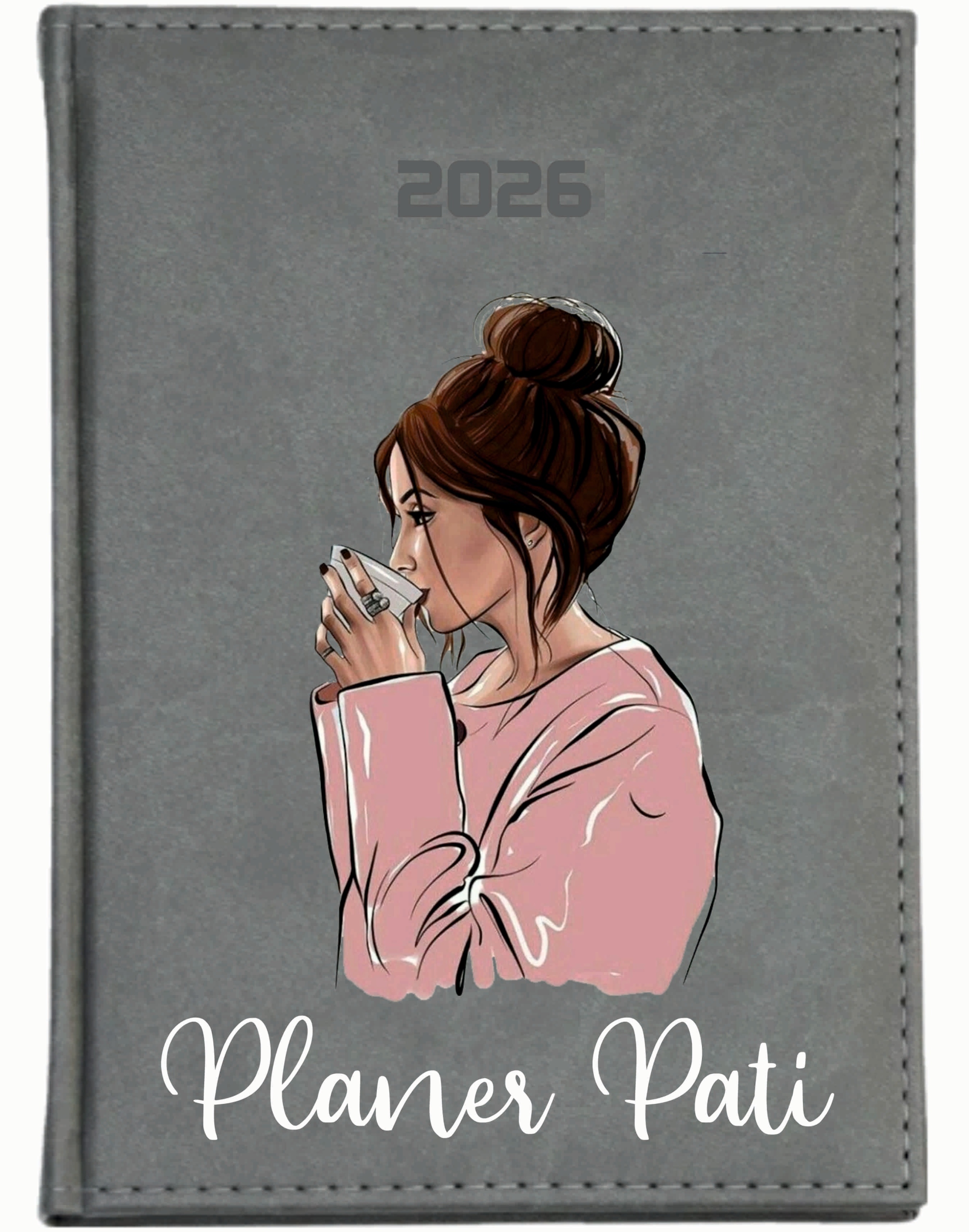 Stylowy prezent kalendarz książkowy A5 2026 rok z nadrukiem UV z imieniem