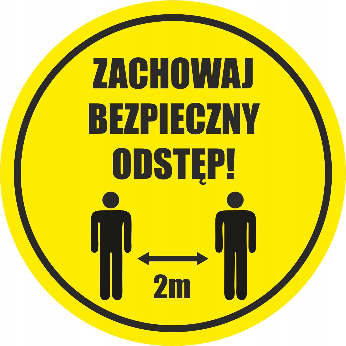 NAKLEJKA ostrzegawcza ZACHOWAJ DYSTANS ODLEGŁOŚĆ