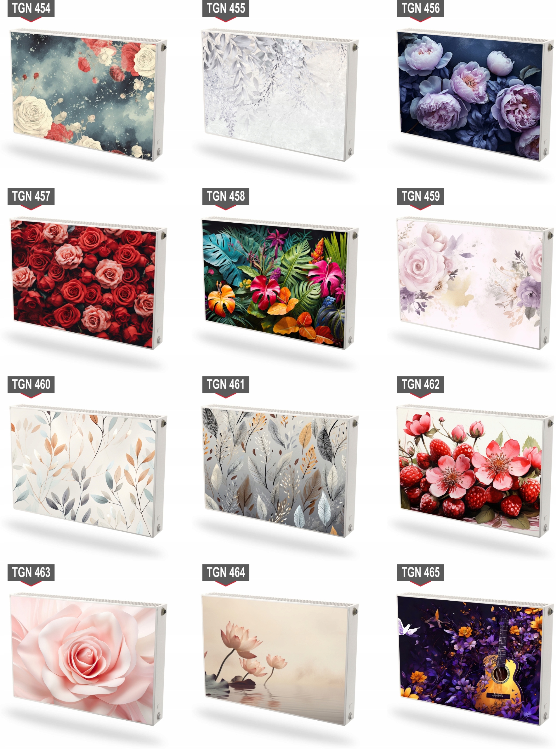 Mata magnetyczna magnes na grzejnik kaloryfer na wymiar CZERWONE RÓŻE 60x80