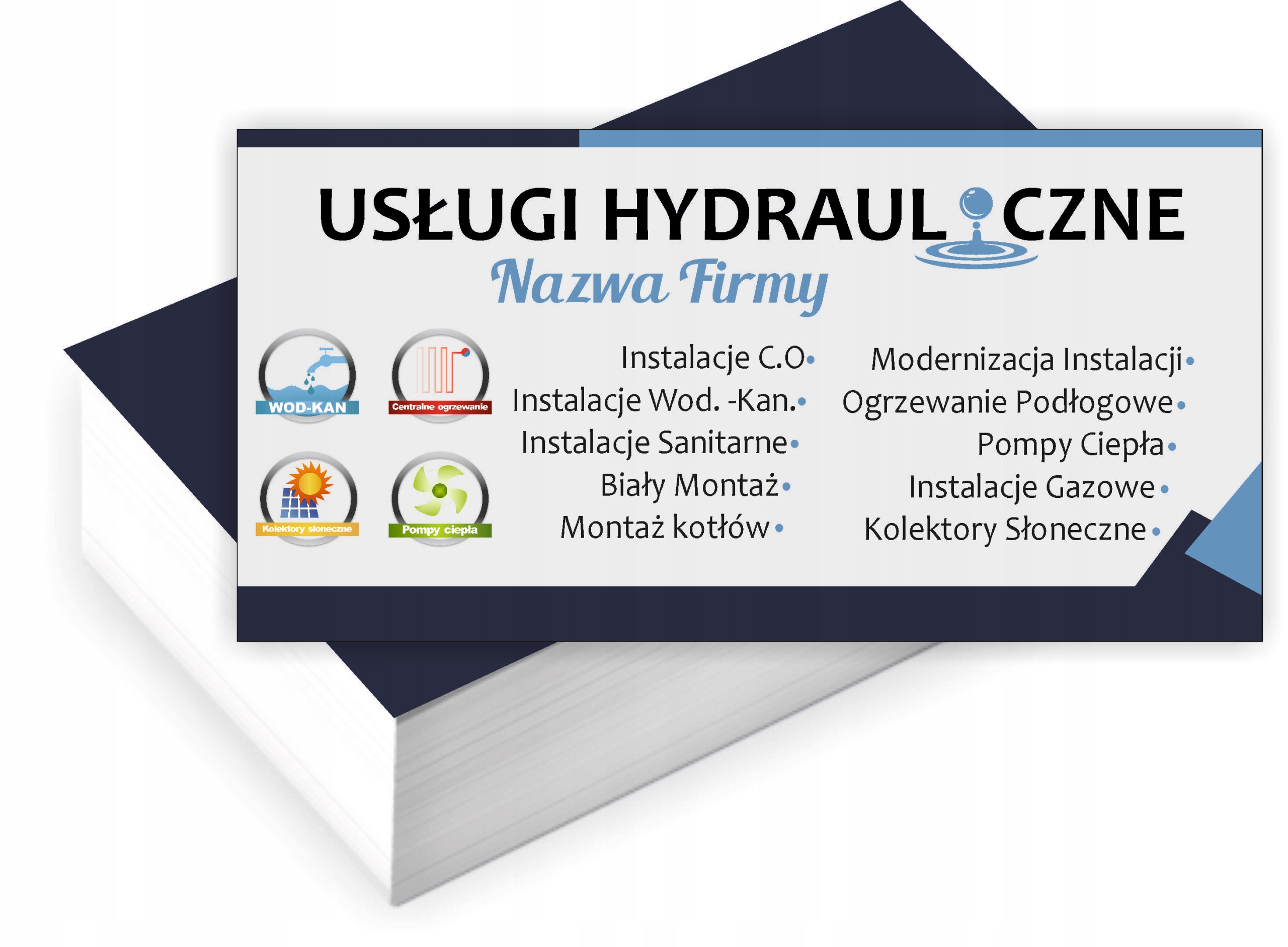 Wizytówki firmowe reklamowe 200szt USŁUGI HYDRAULICZNE duży wybór