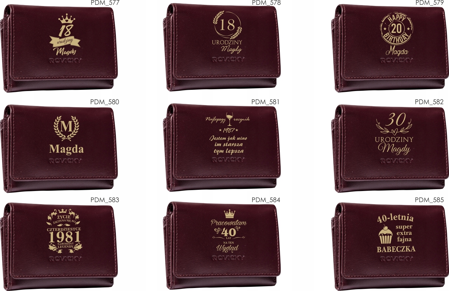 Damski portfel dla babci Portfele z grawerem TWÓJ TEKST personalizowany