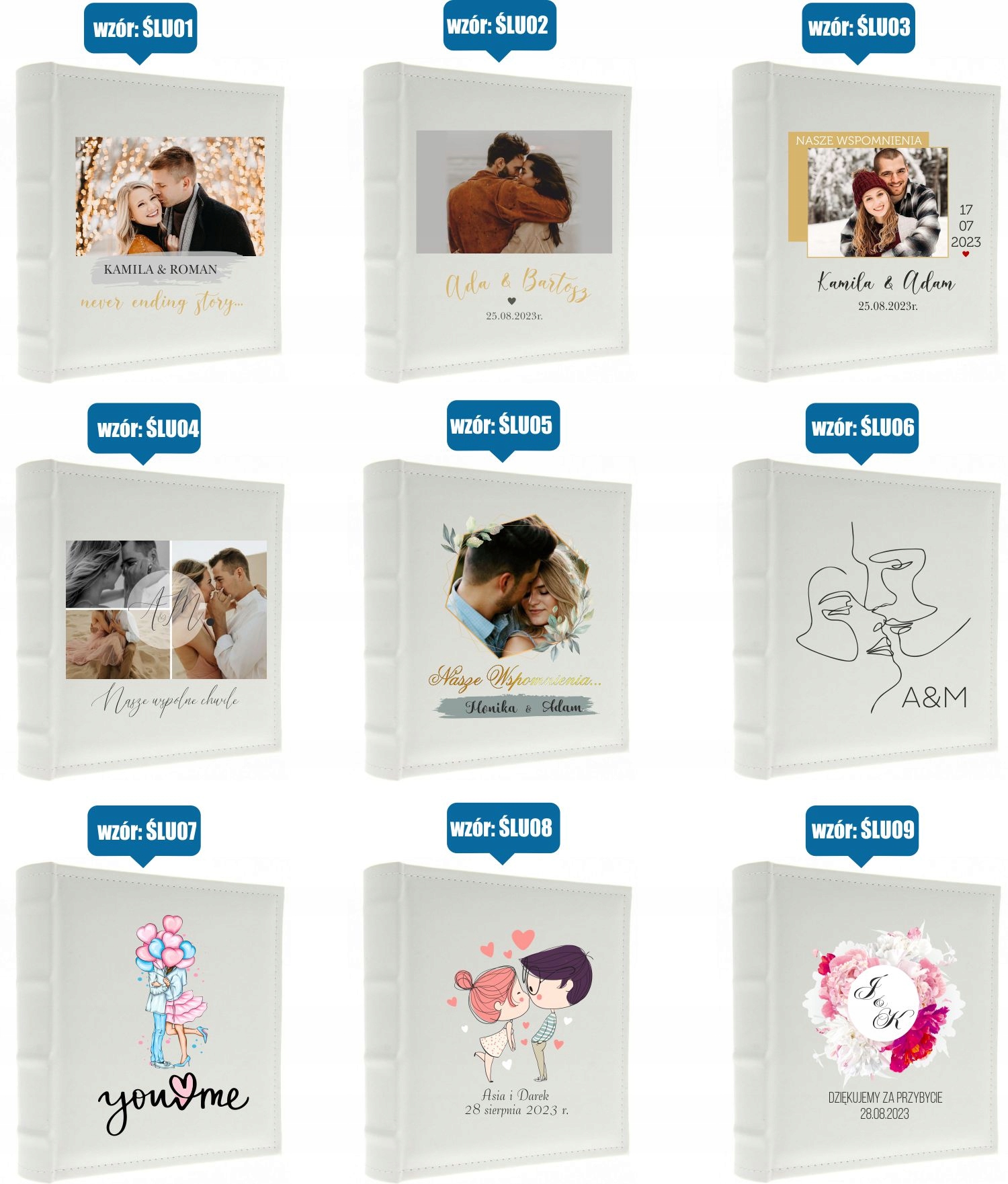 DUŻY Album ślubny na zdjęcia z NADRUKIEM 500 zdjęć