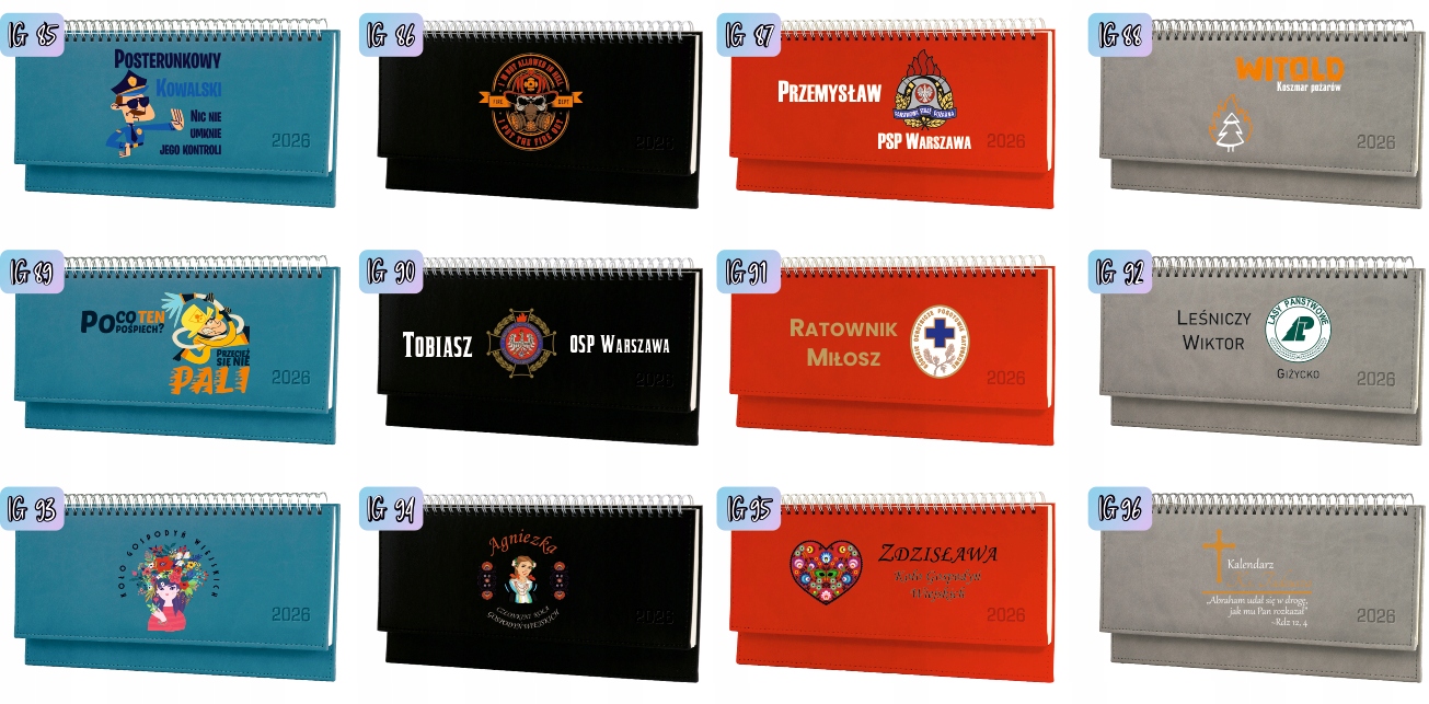 TERMINARZ STRAŻAKA personalizowany 2026 tygodniowy kalendarz biurkowy
