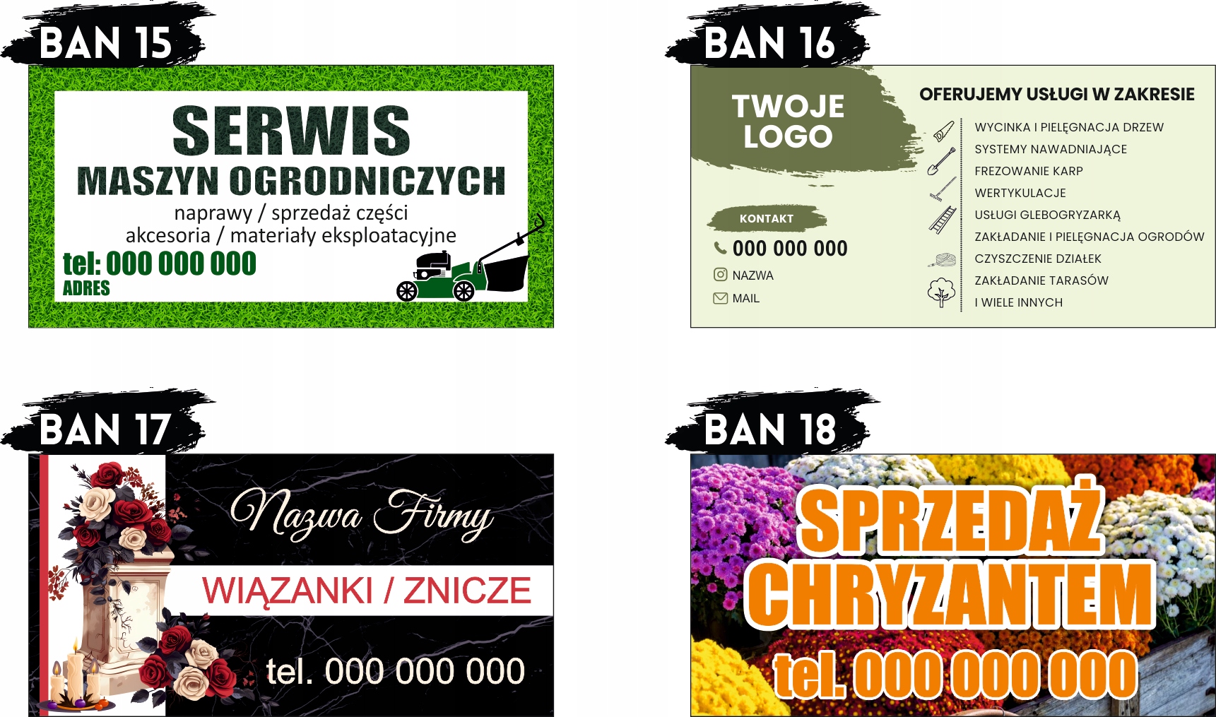 BANER OCZKOWANY reklamowy 100x50 cm różne wzory SPRZEDAŻ MIODU