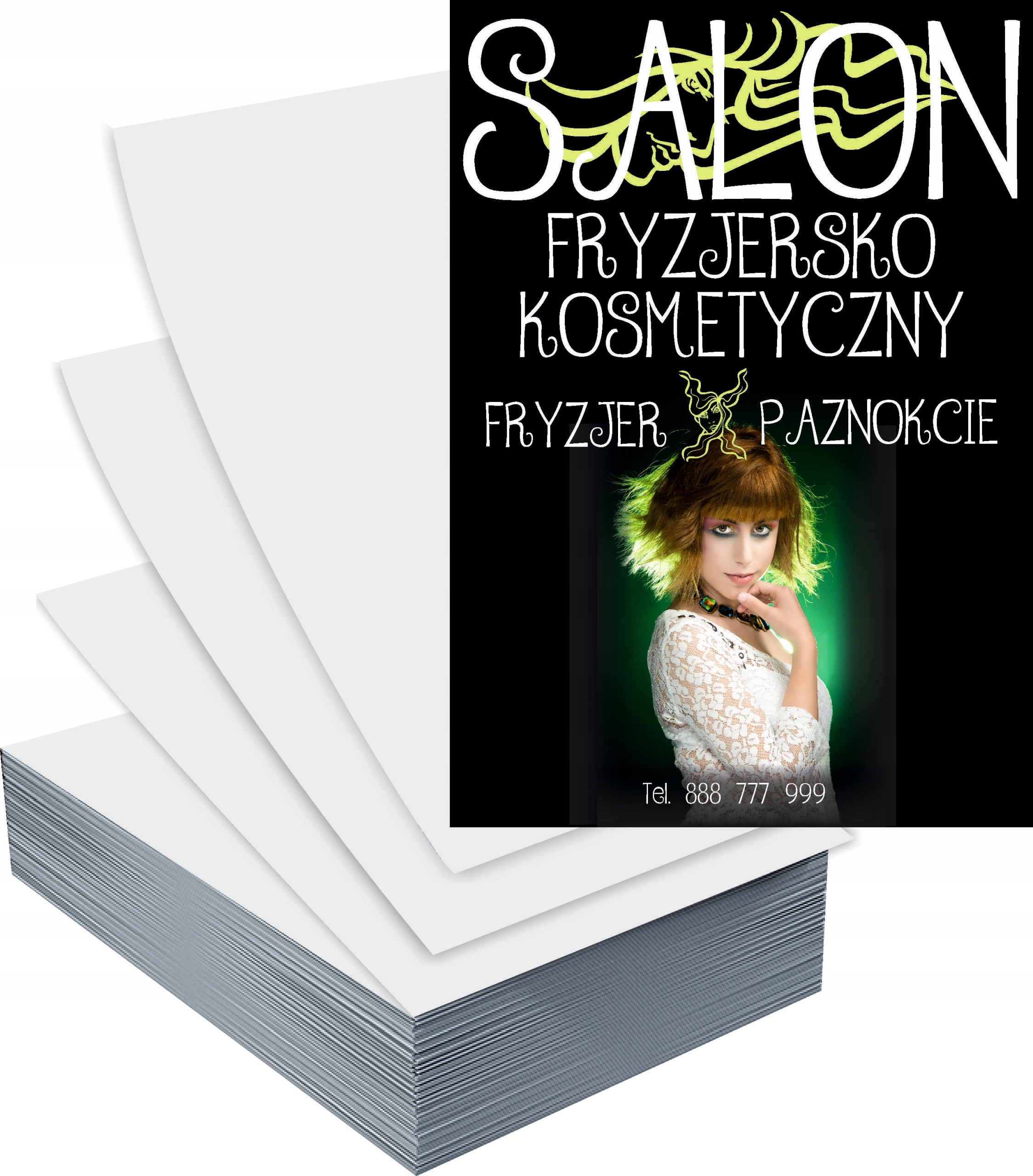 Ulotki A5 1000szt reklamowe firmowe SALON FRYZJERSKO KOSMETYCZNY wzory