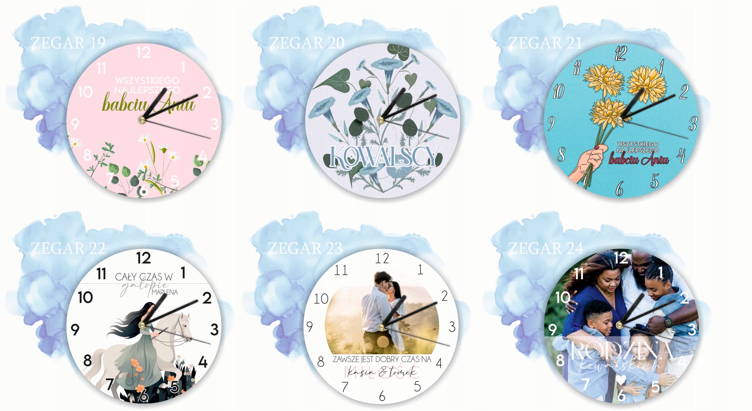 ZEGAR ścienny PREZENT duży wybór wzorów DLA DZIECKA z imieniem