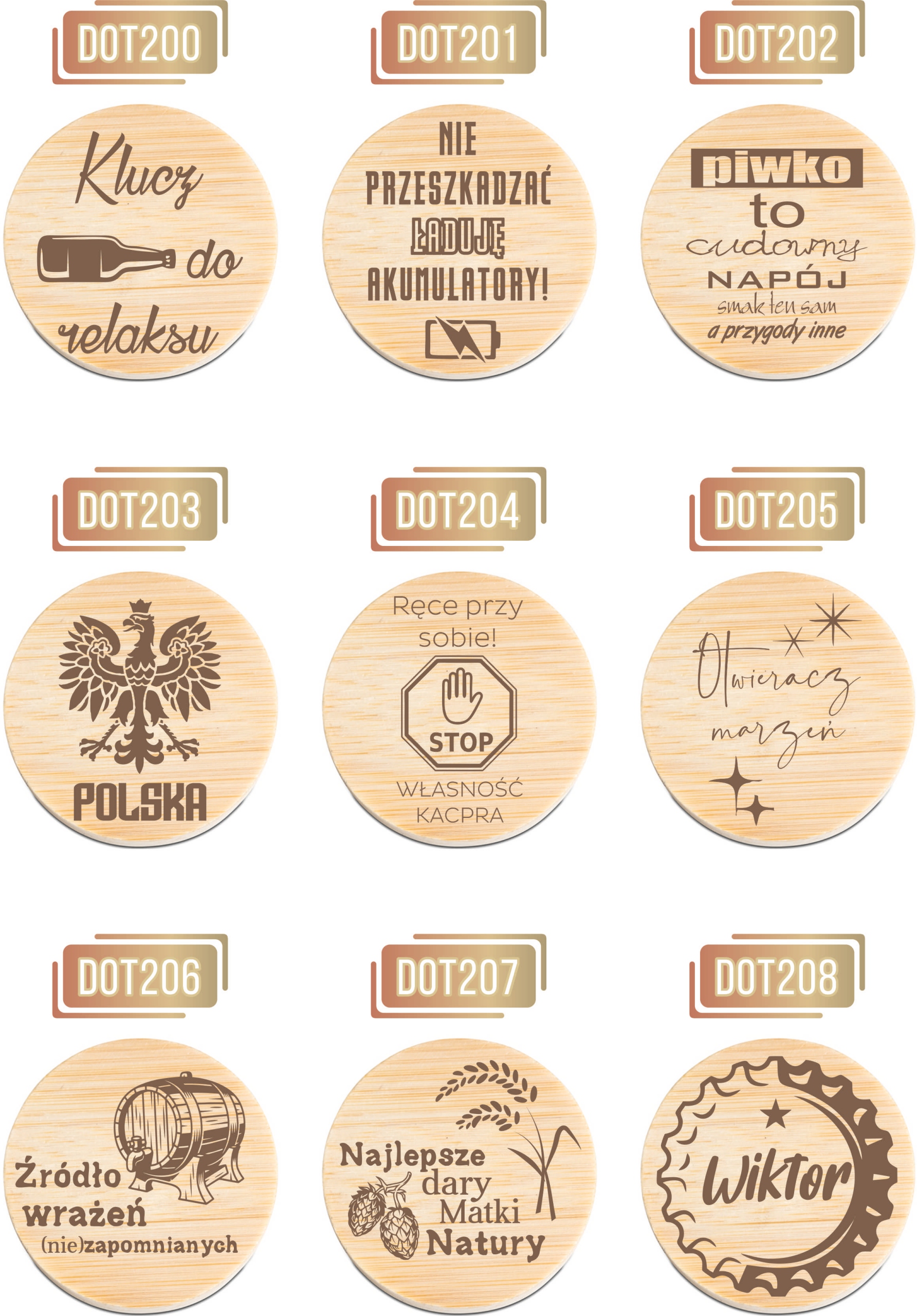 OTWIERACZ do piwa DREWNIANY personalizacja z grawerem prezent na 18