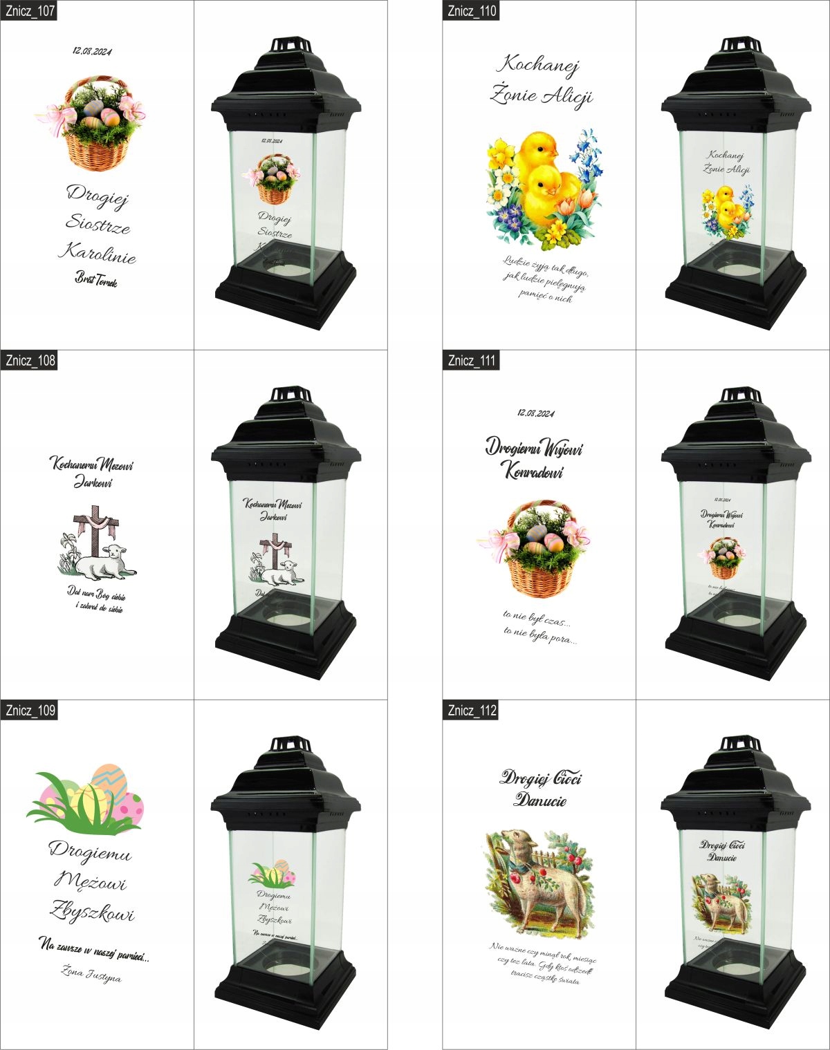 ZNICZ LAMPION WIELKANOCNY z nadrukiem UV dla MAMY