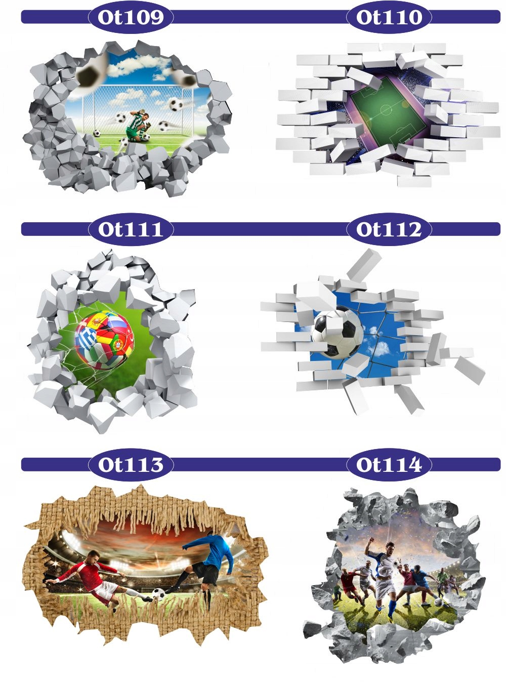 Naklejka samoprzylepna piłka nożna piłkarska 3D