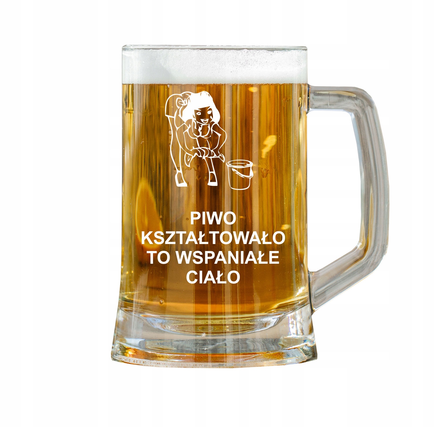 duży KUFEL do Piwa na PREZENT z GRAWEREM napisem