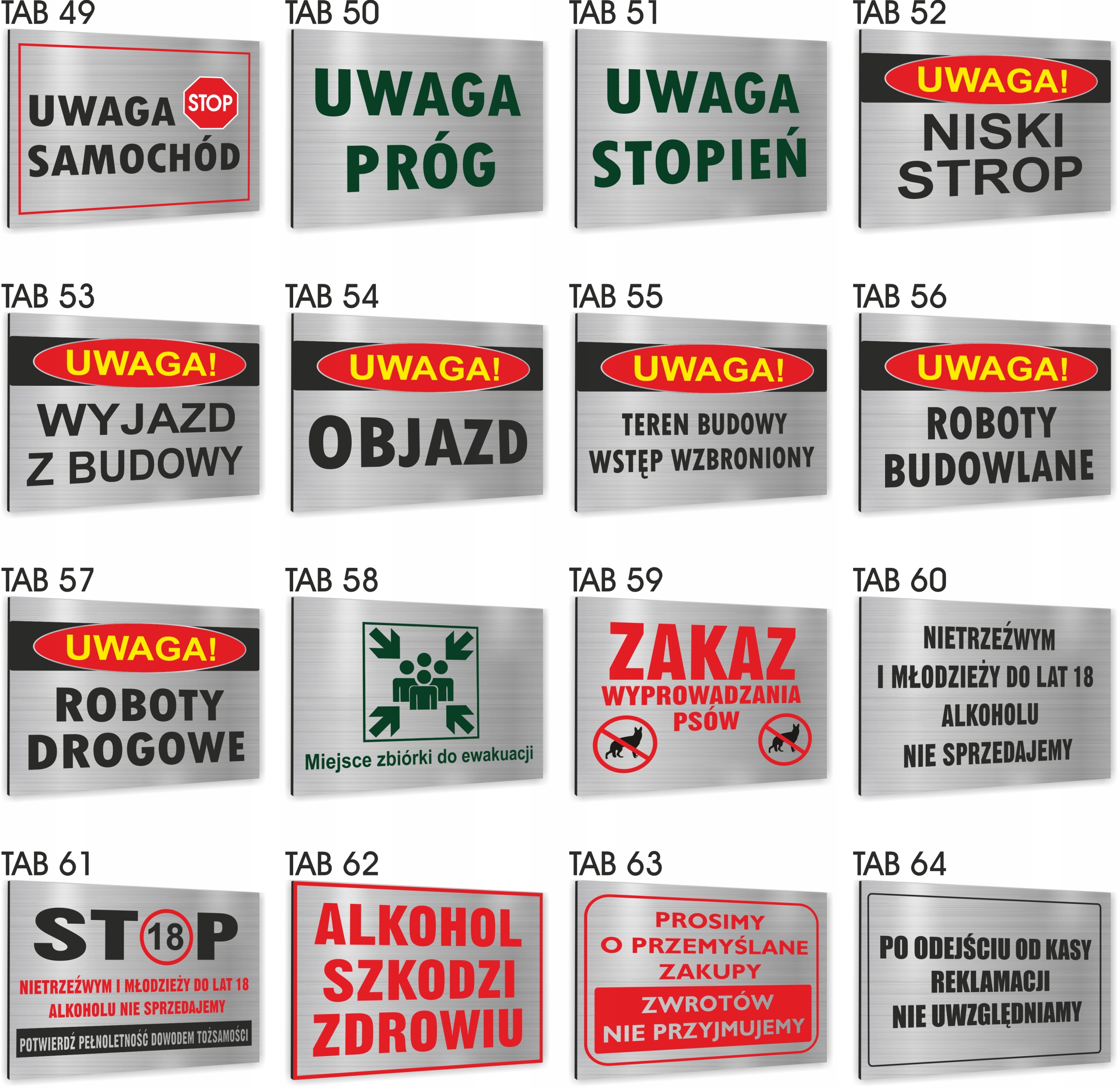 Tabliczka Znak BHP Tablica informacyjna dibond