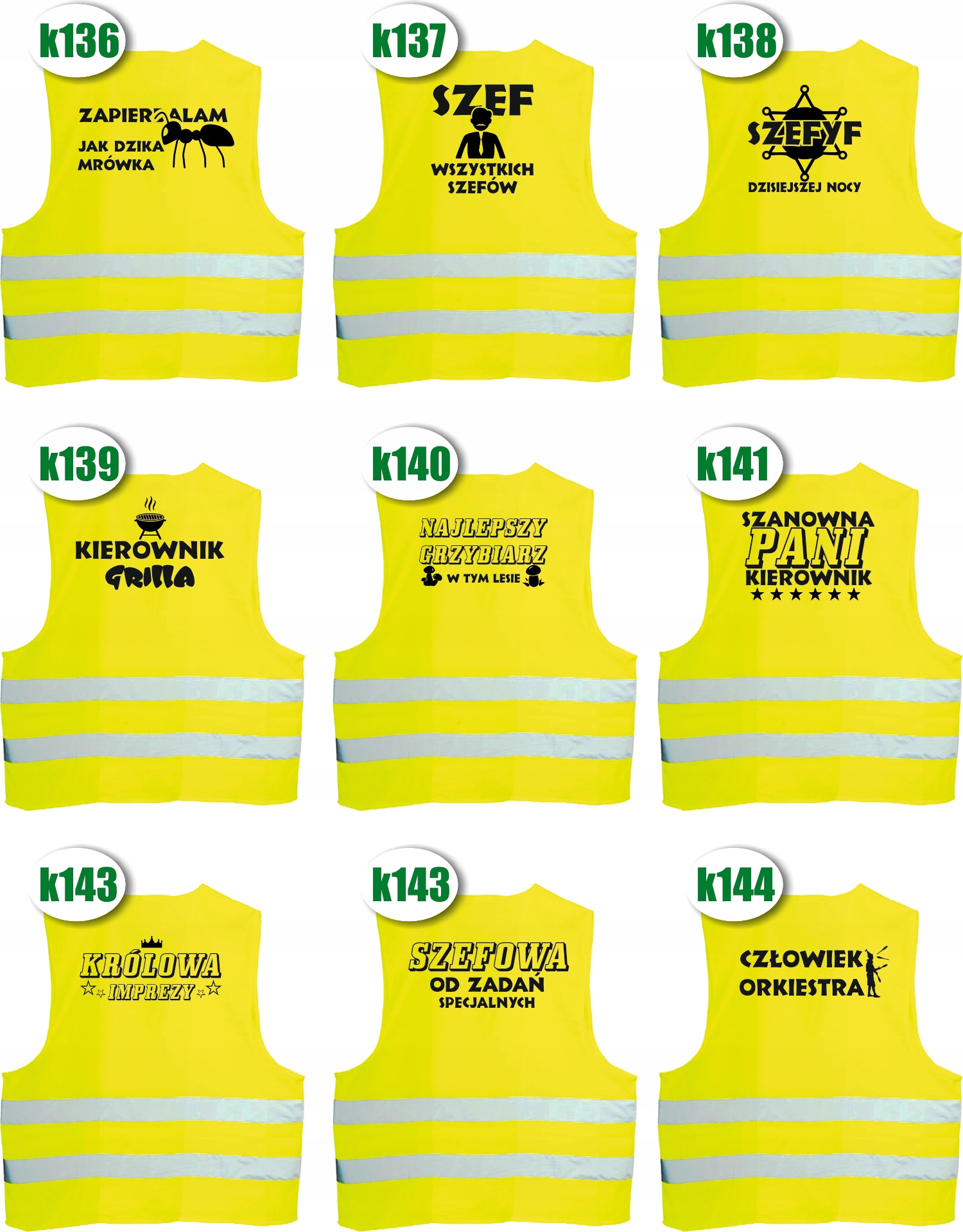 KAMIZELKA ODBLASKOWA nadruk HAKOWY