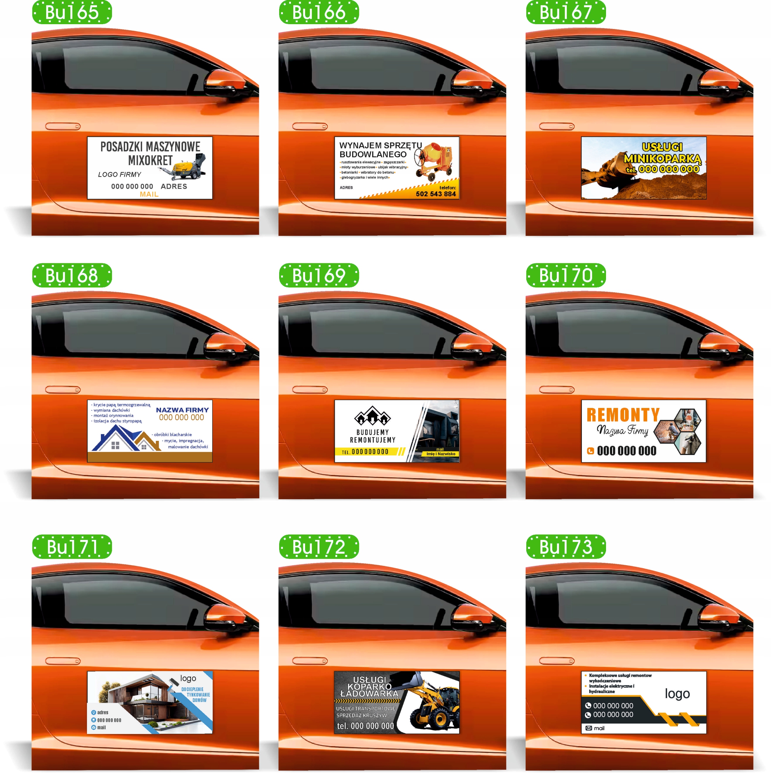 Magnes na samochód reklama magnetyczna 60x30 szpachlowanie natryskowe