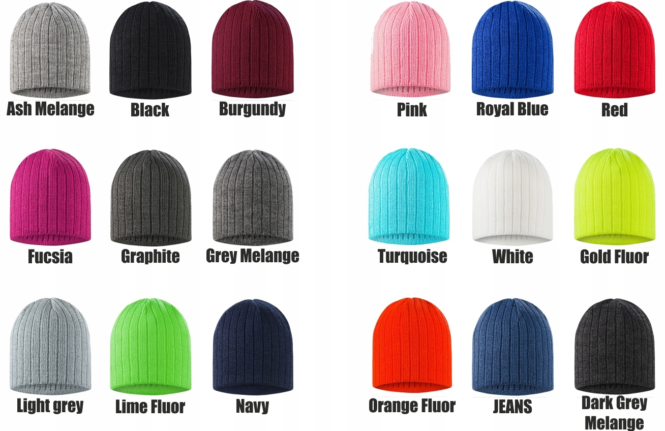 Czapka zimowa z akrylu TWÓJ HAFT LOGO NAPIS GRAFIKA firmowa reklamowa