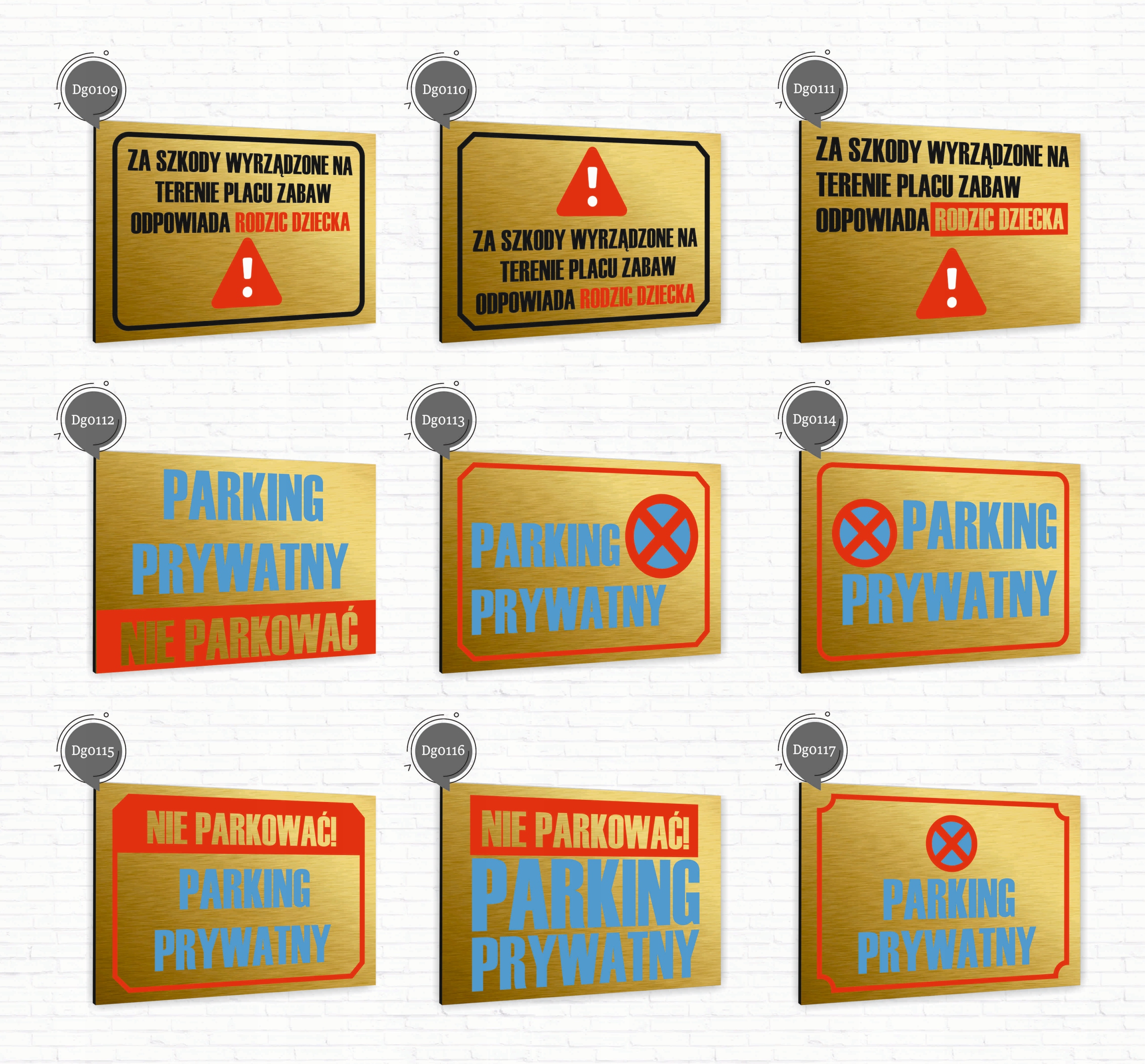 Tabliczka znak informacyjny 40x30 Złota ZAKAZ JAZDY Aluminiowa NADRUK UV