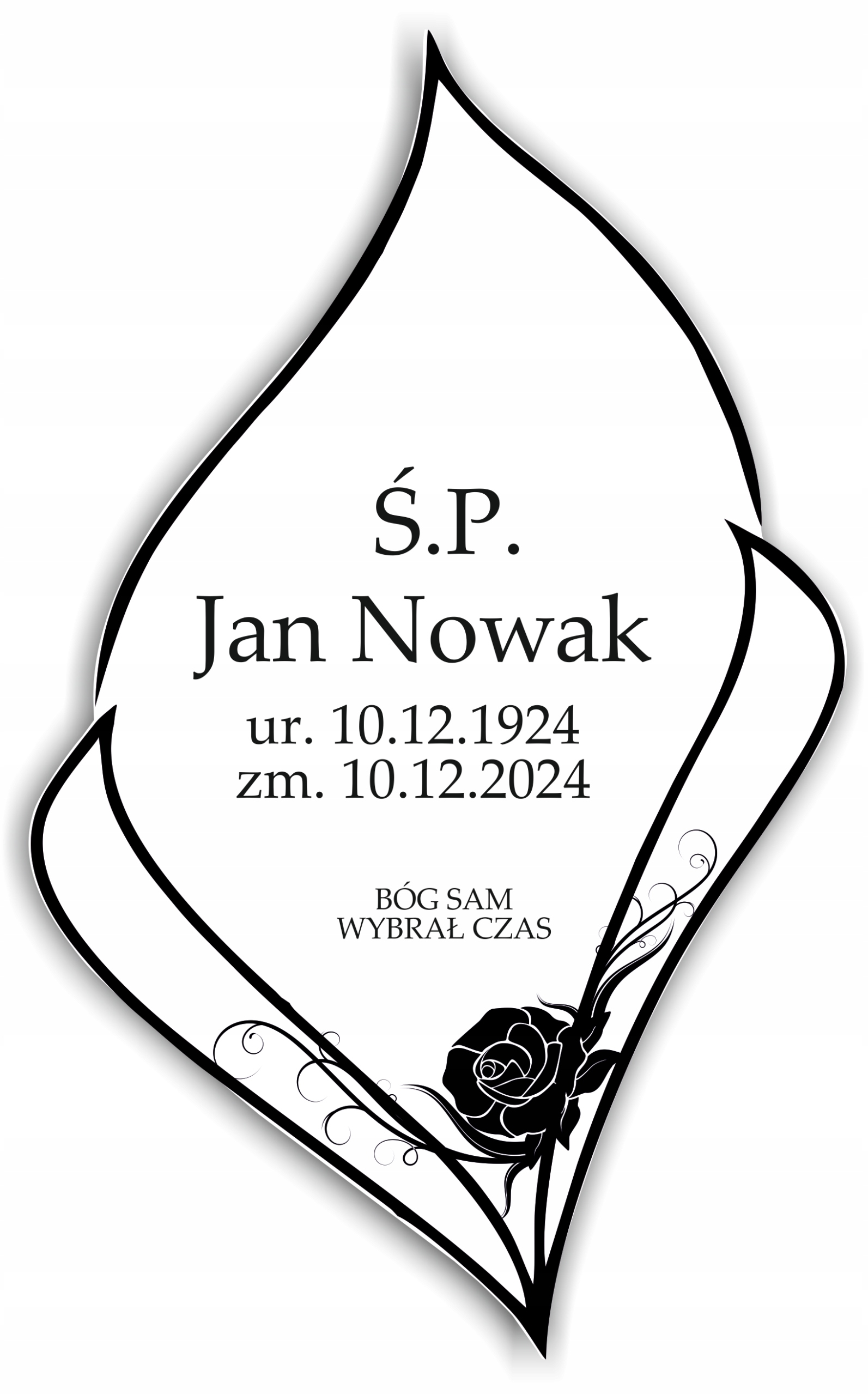 Nagrobkowa Nagrobna Tabliczka tablica Spersonalizowany Grawer Wysoka Jakość