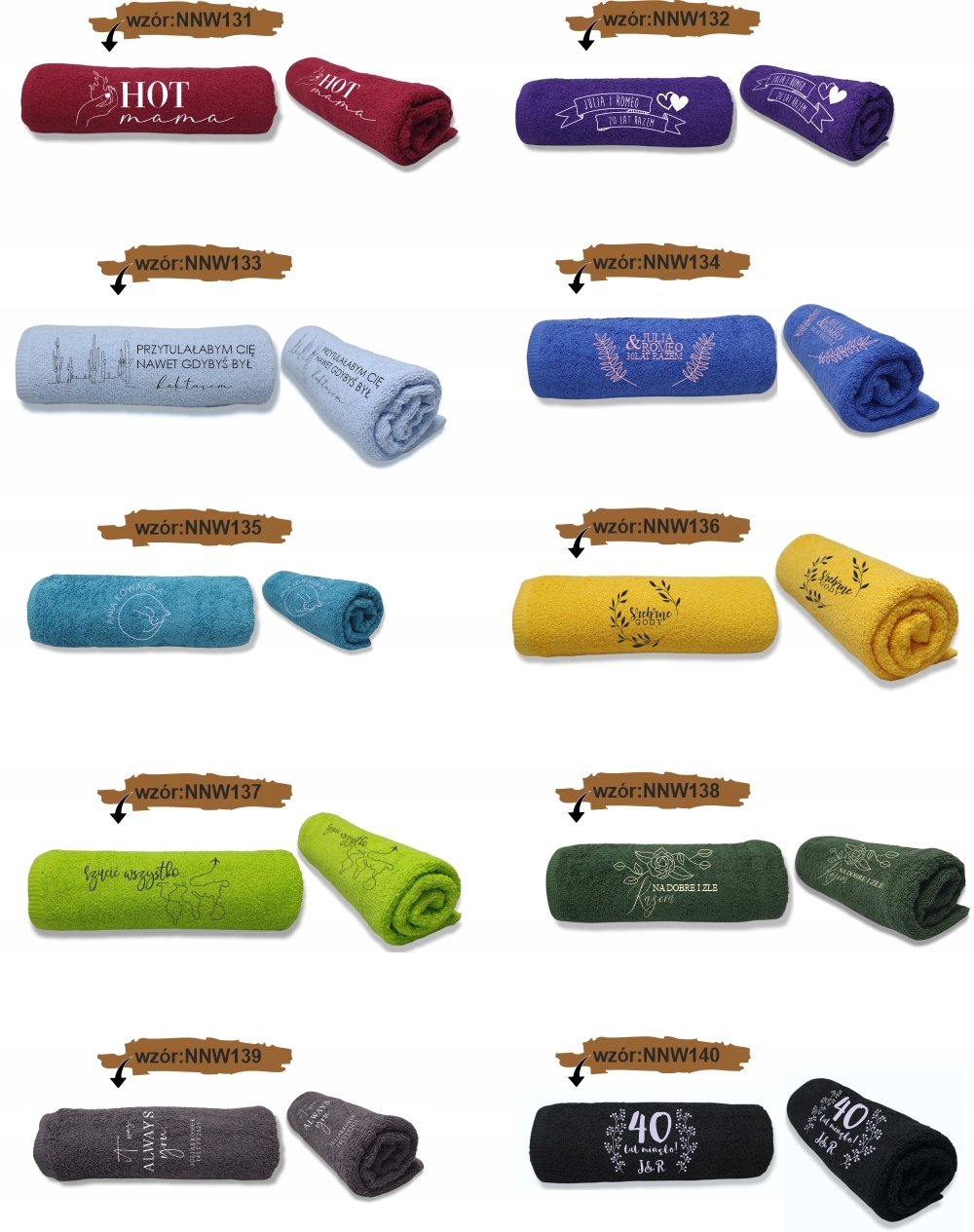 Duże Ręczniki z Twoim haftem MĄŻ IDEALNY DLA MĘŻA