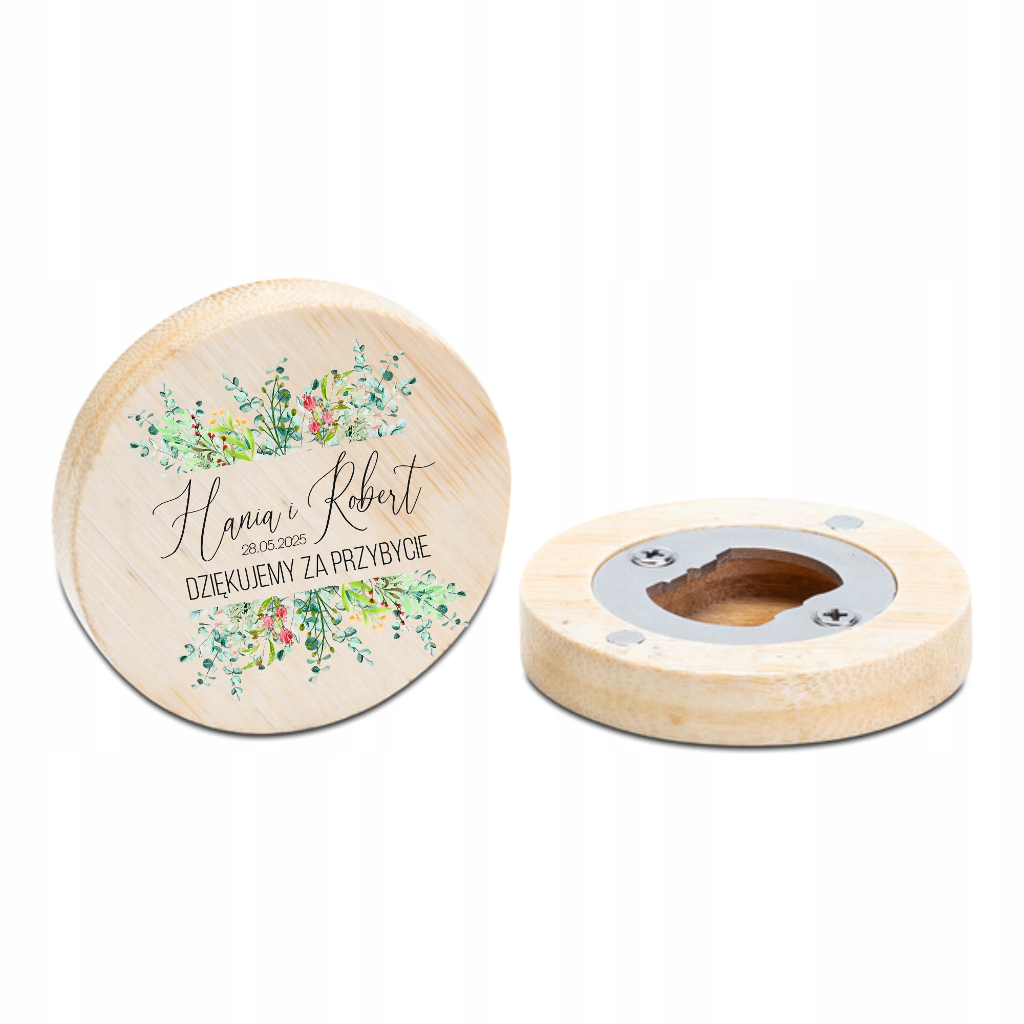 OTWIERACZ do piwa DREWNIANY personalizacja TWÓJ NAPIS PIWI DZWONI MUSZĘ IŚĆ