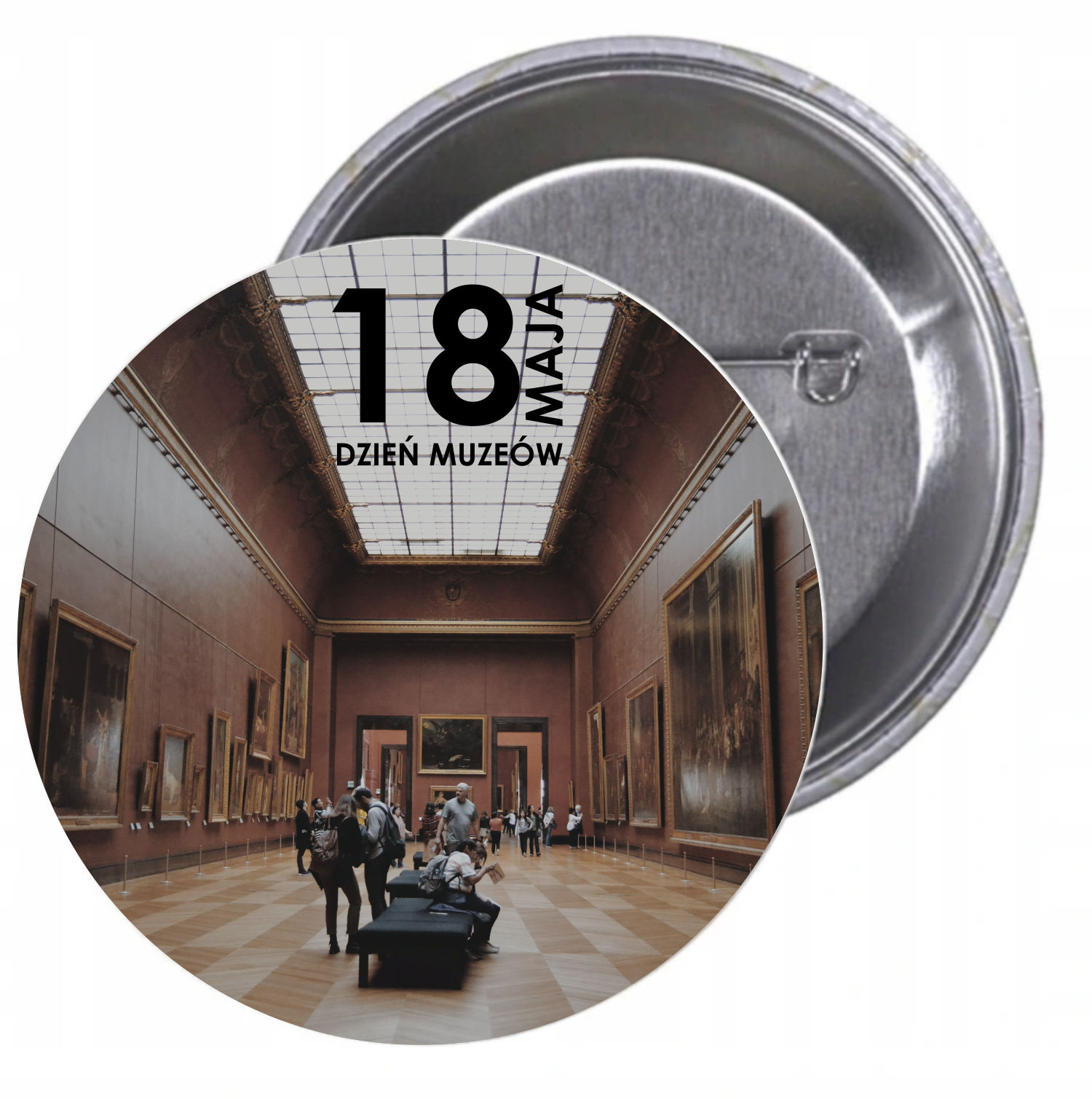 Przypinki buttony DZIEŃ MUZEÓW znaczki z grafiką