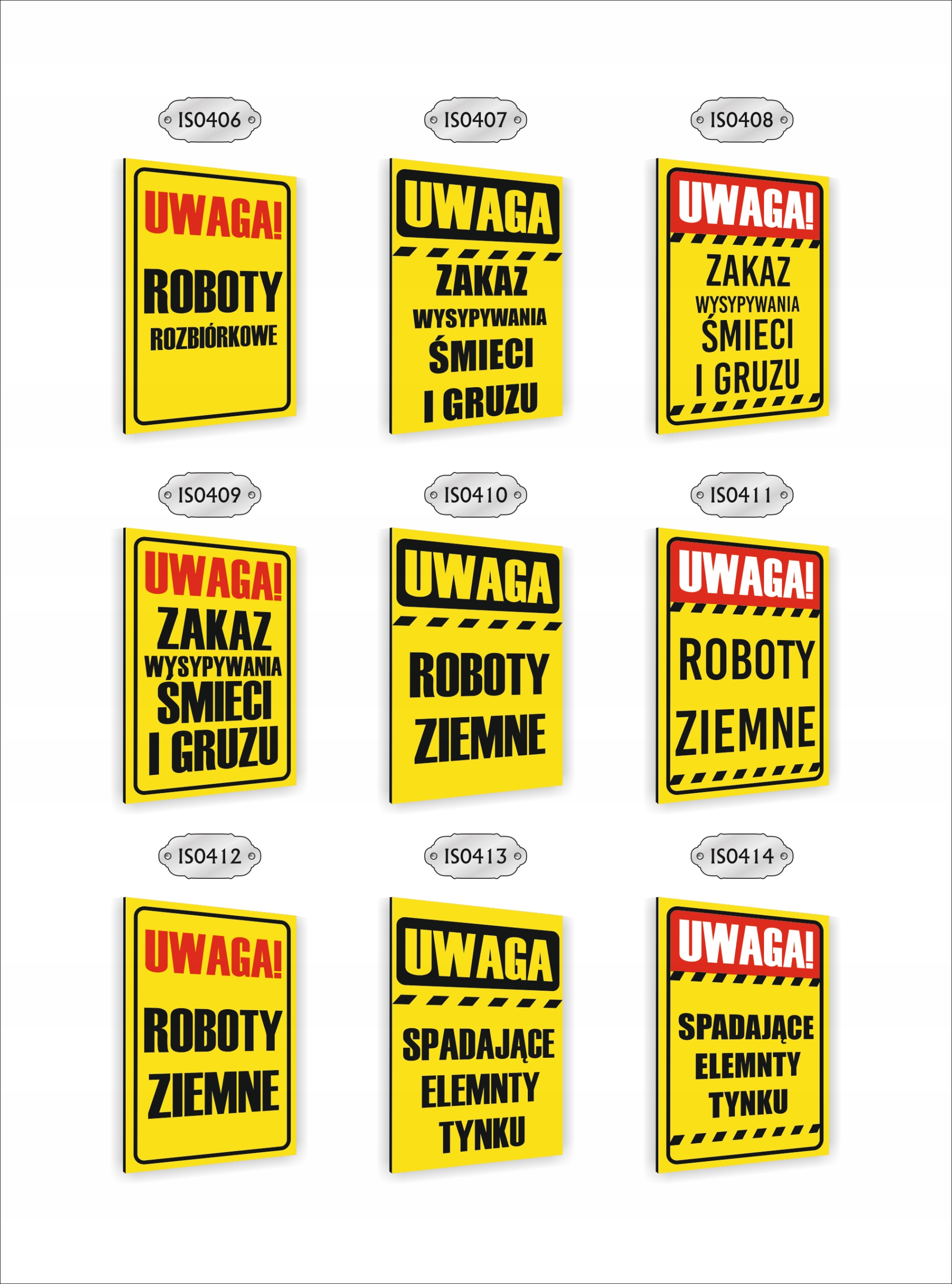 Tabliczka znak informacyjny dibond 20X15 UWAGA MATERIAŁY ŁATWO ZAPALNE