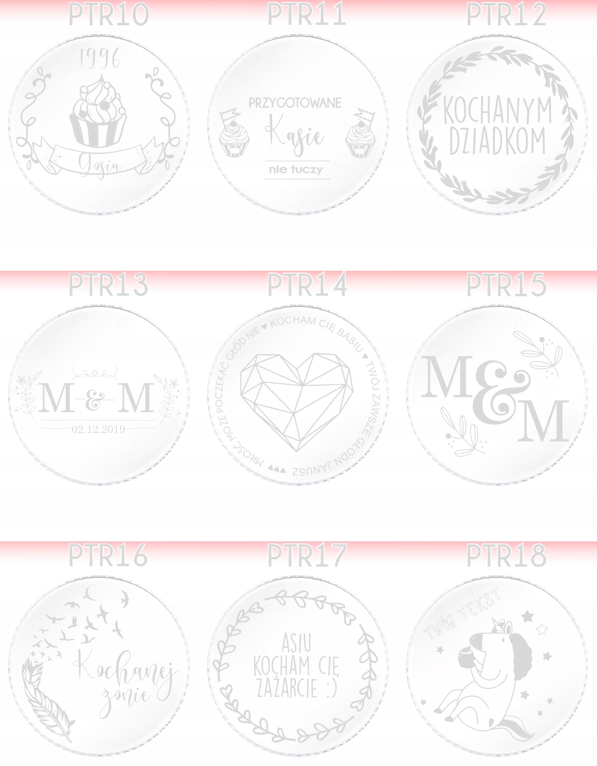 PATERA na ciasto z grawerem prezent na Święta