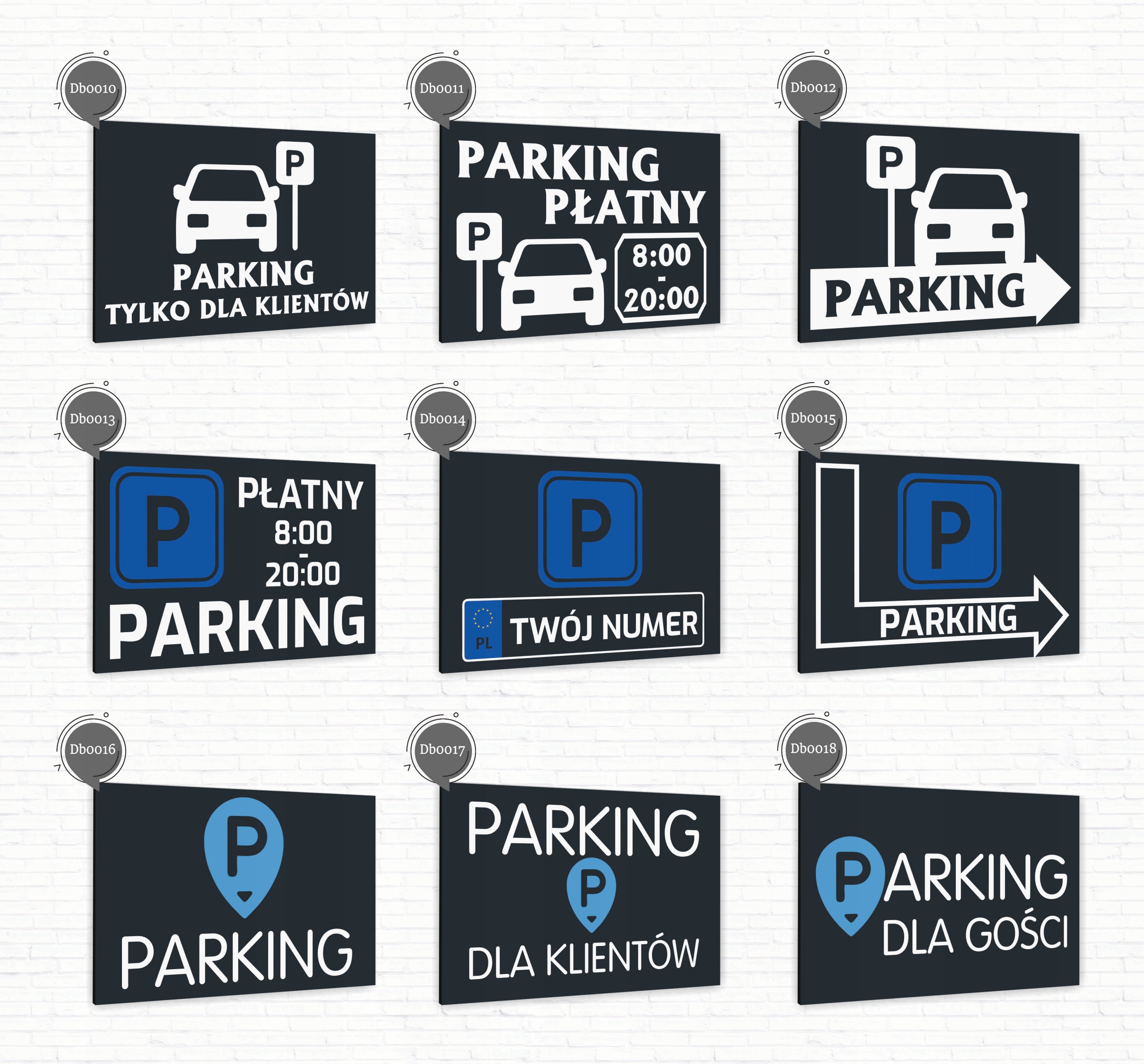 Tabliczka znak informacyjny 40x30 Antracyt PARKING Nierdzewna NADRUK UV