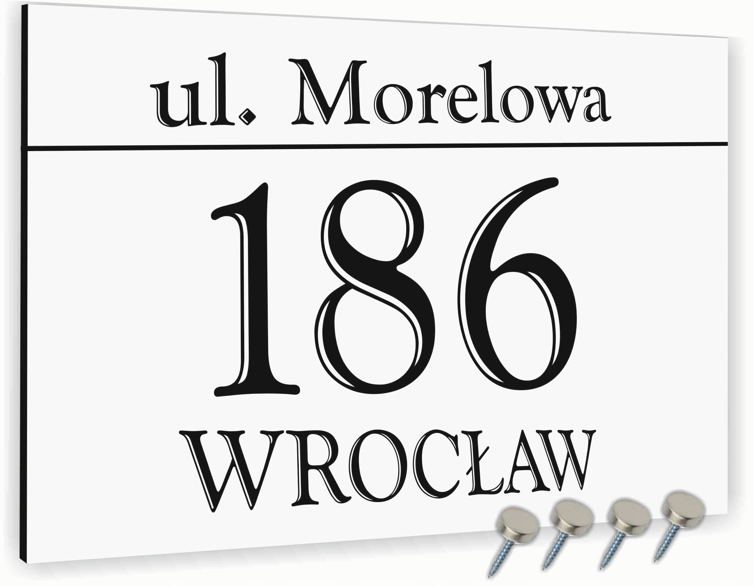 Tabliczka adresowa Aluminiowa Tablica numer domu Biała 40x30